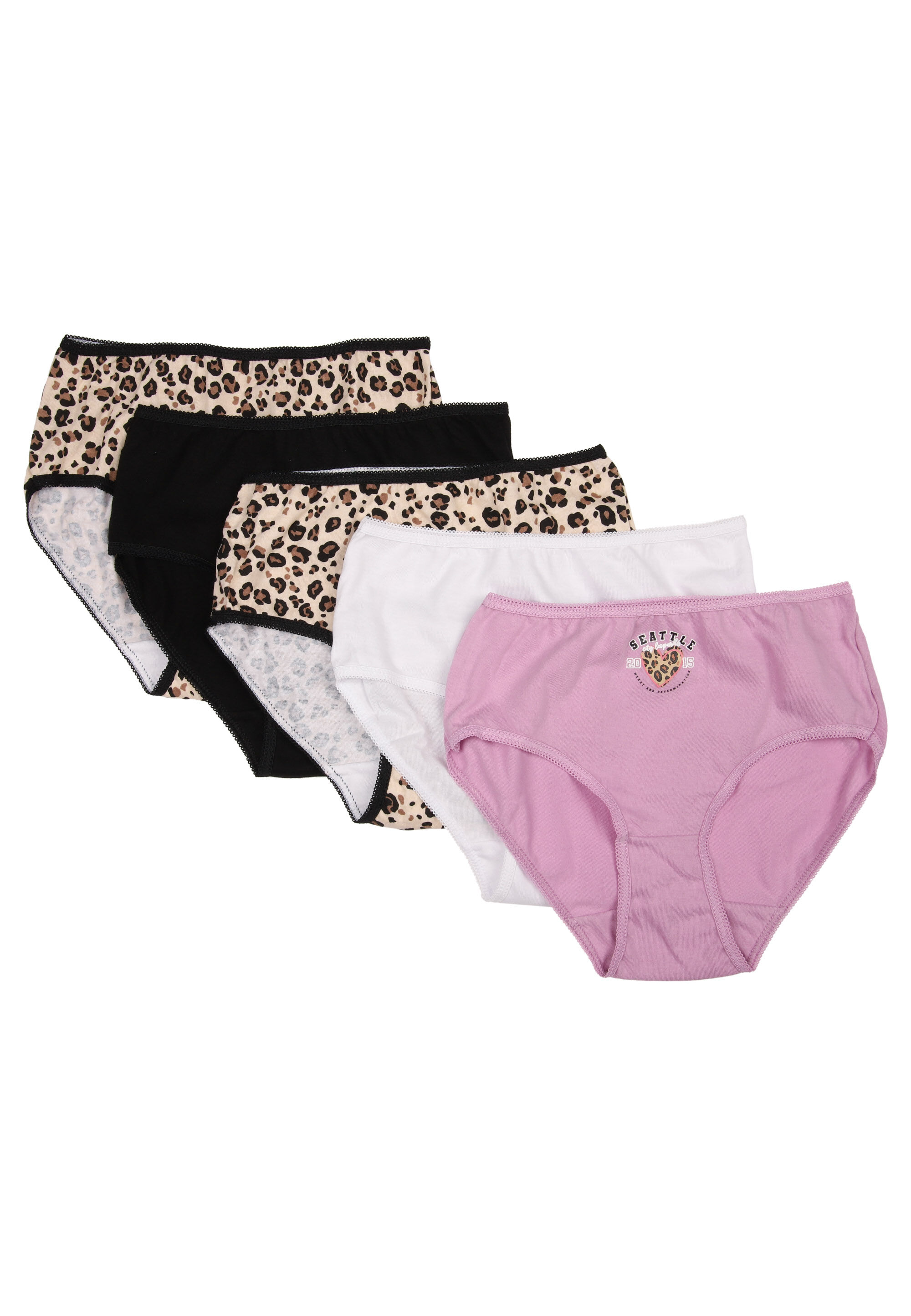 Older Girls 5pk Nude Animal Print Briefs