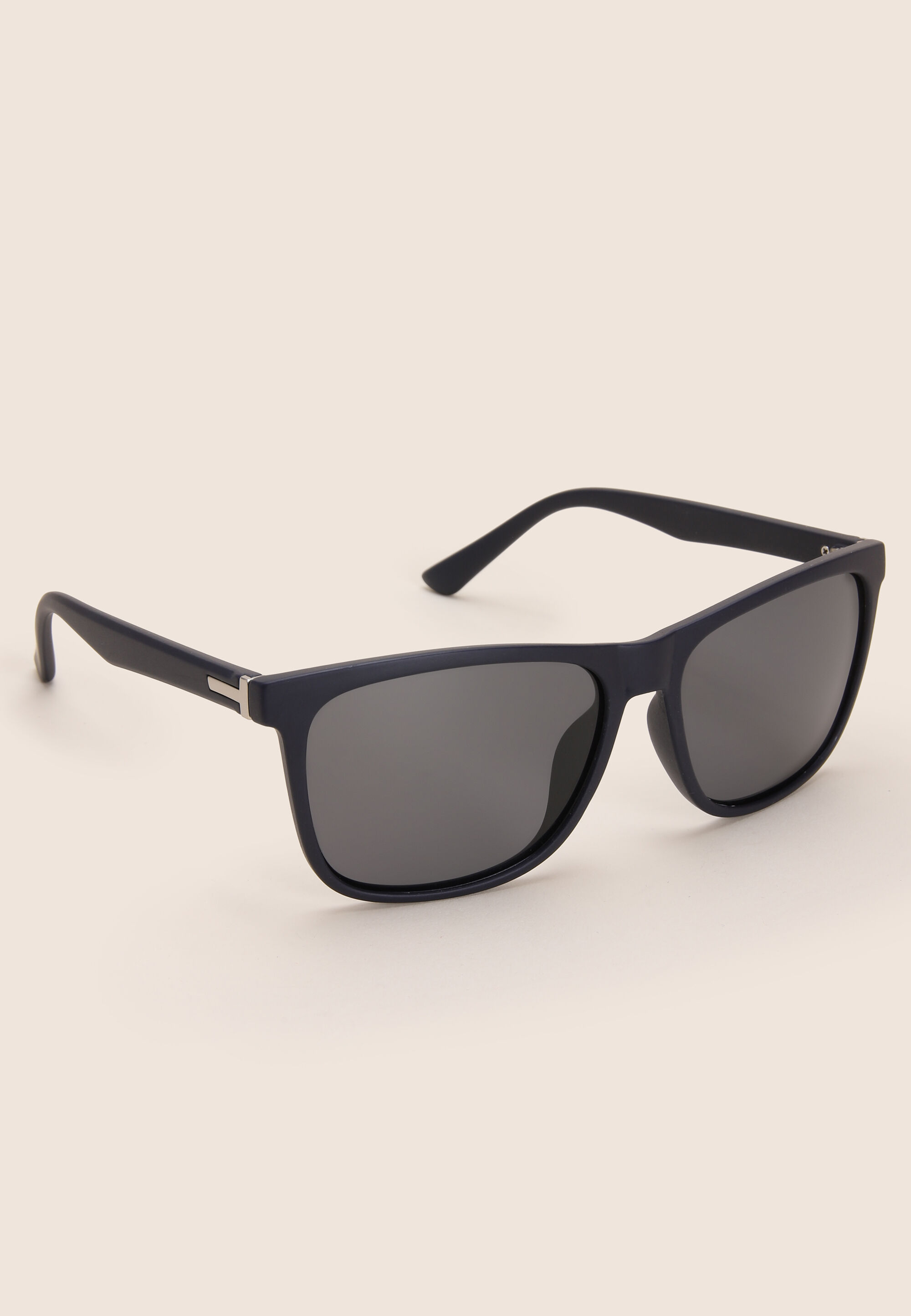 Mens Navy Plain Polarised Retro Sunglasses