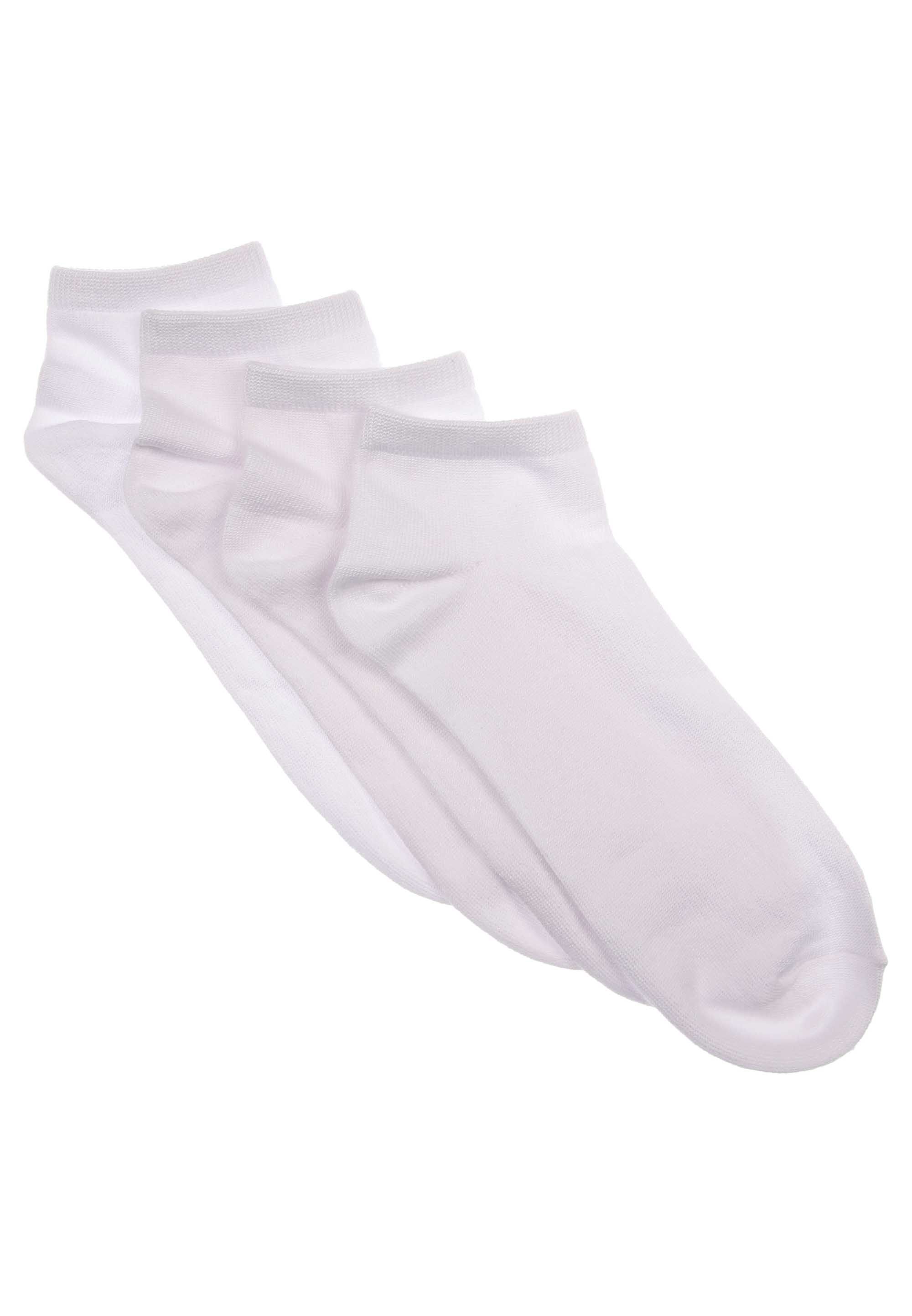 Womens 4pk White Super Soft Plain Trainer Socks