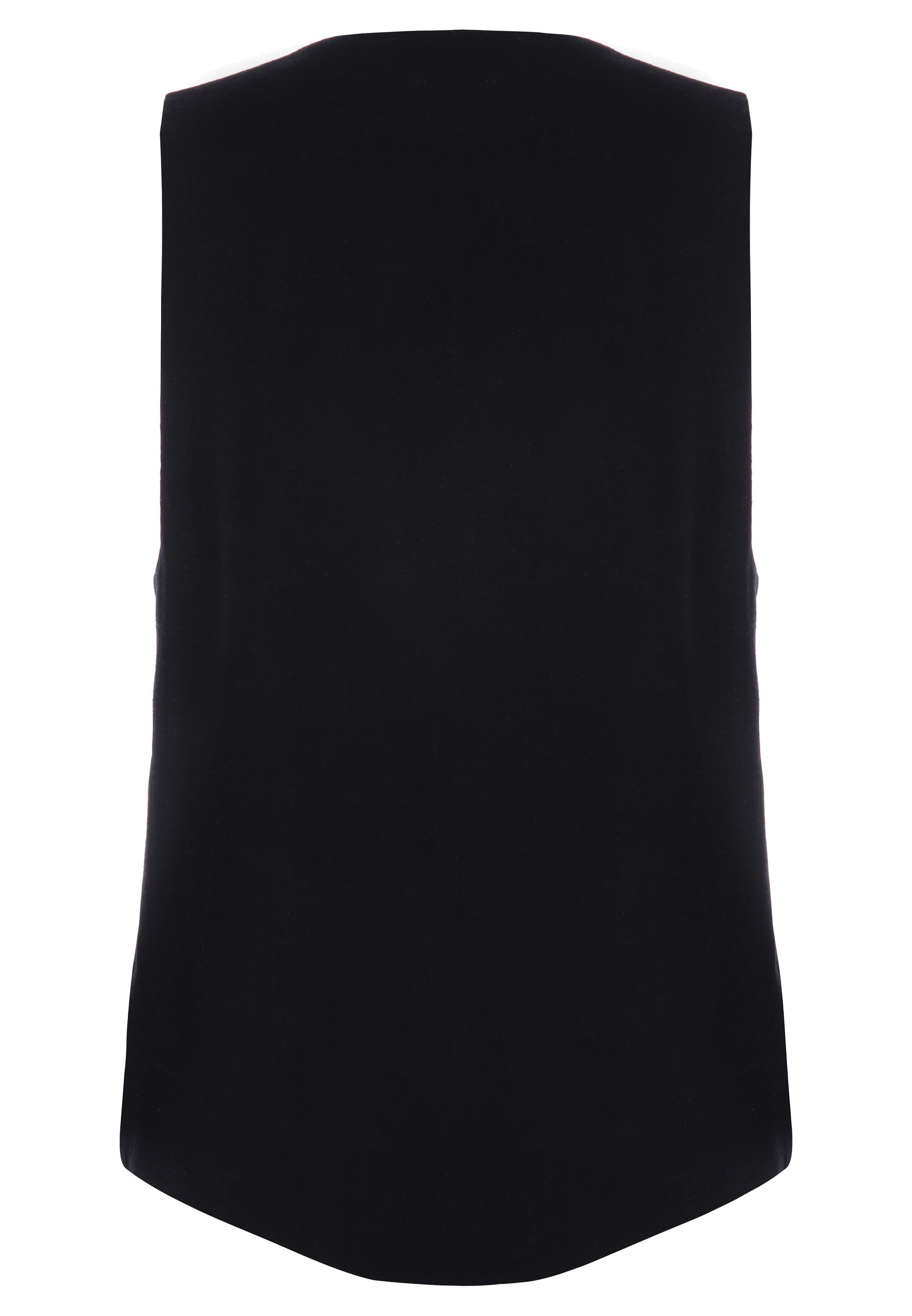 Womens Black Plain Linen Waistcoat