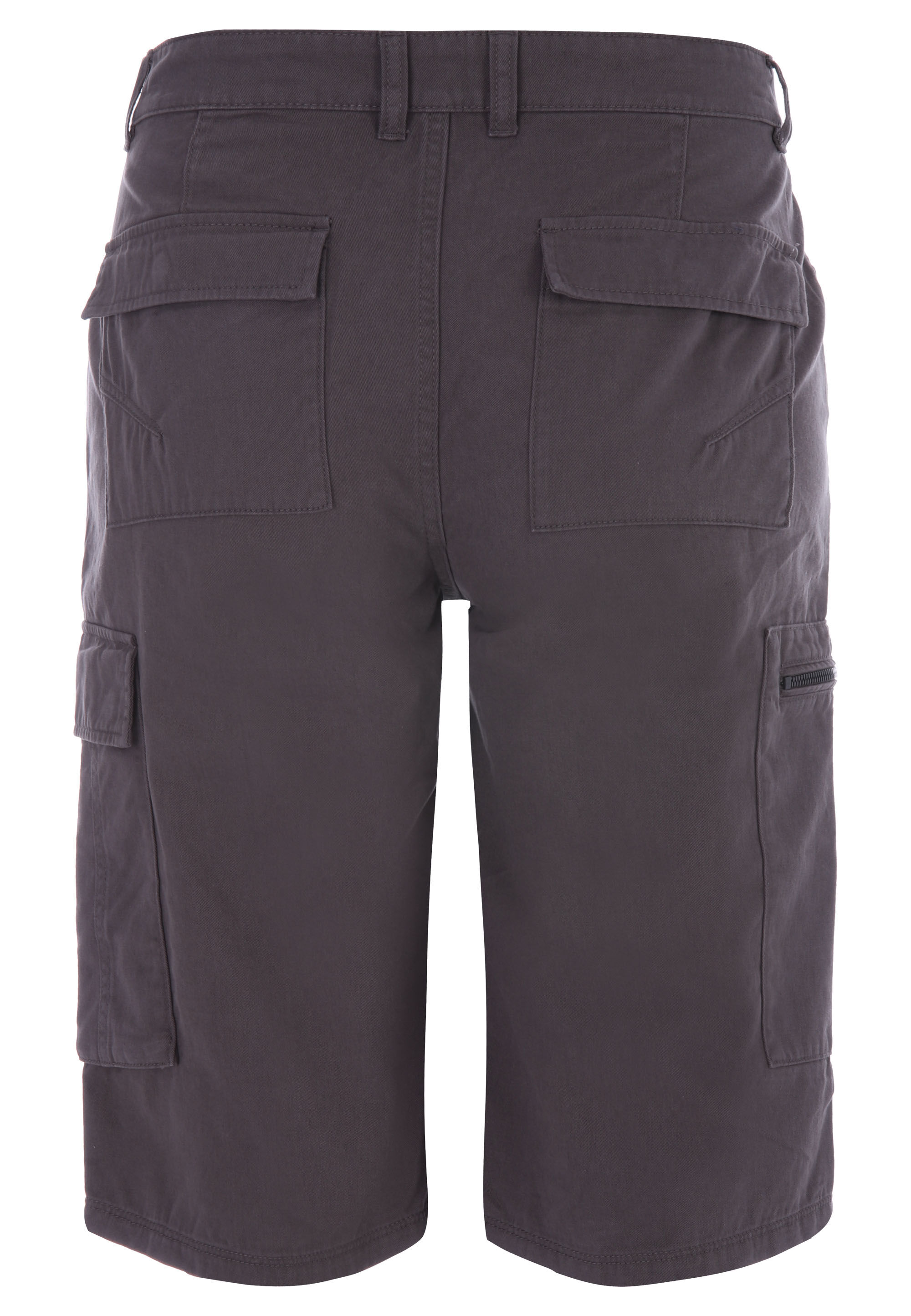 Mens Charcoal Plain Three Quarter Cargo Shorts
