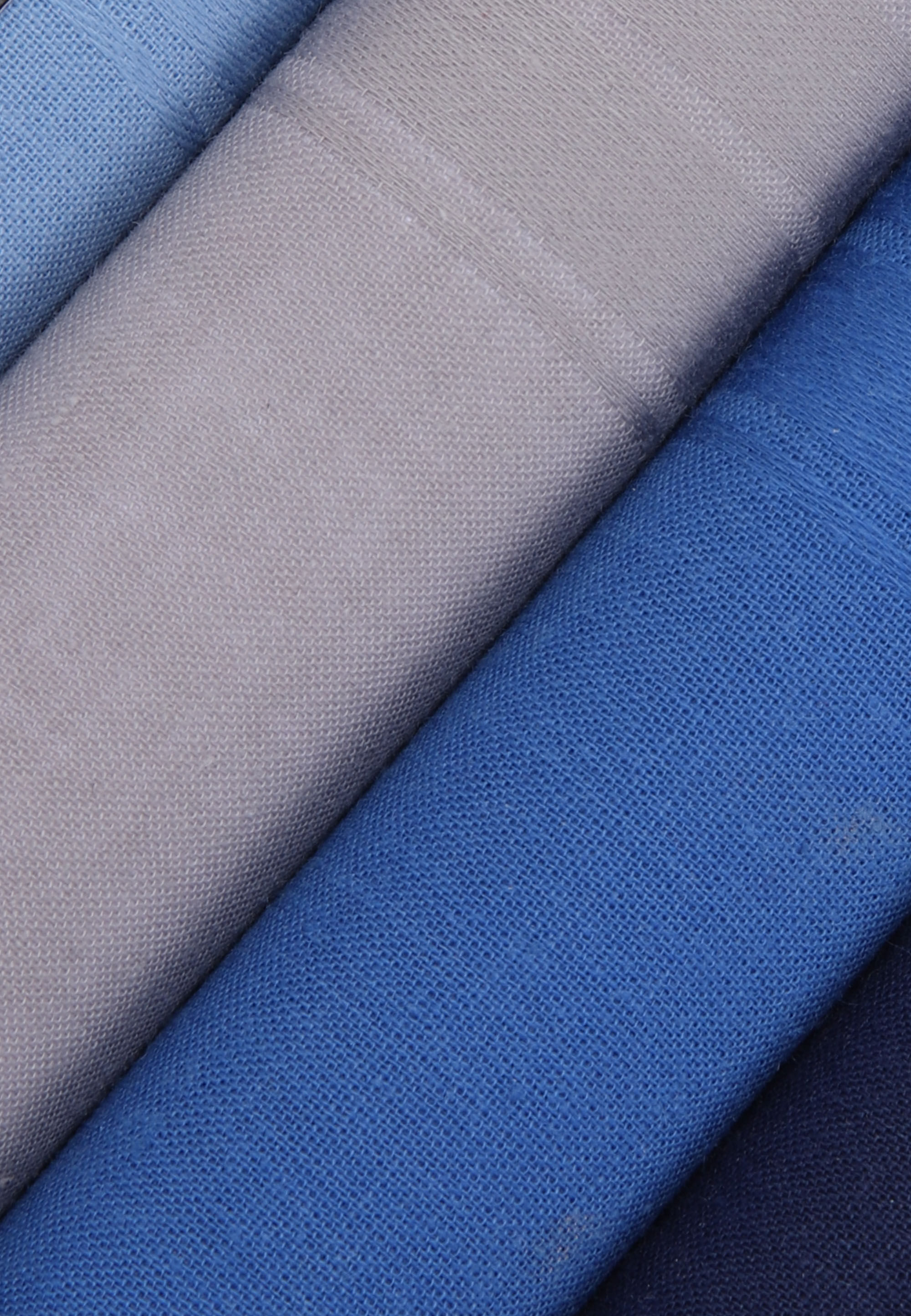 Mens 4pk Blue Plain Cotton Handkerchiefs