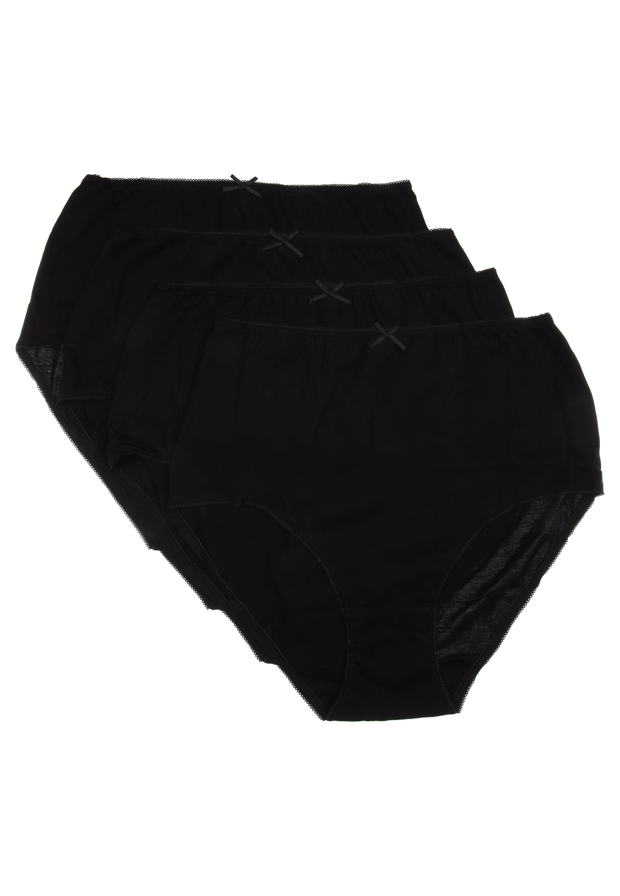 Womens 4pk Plain Black Briefs