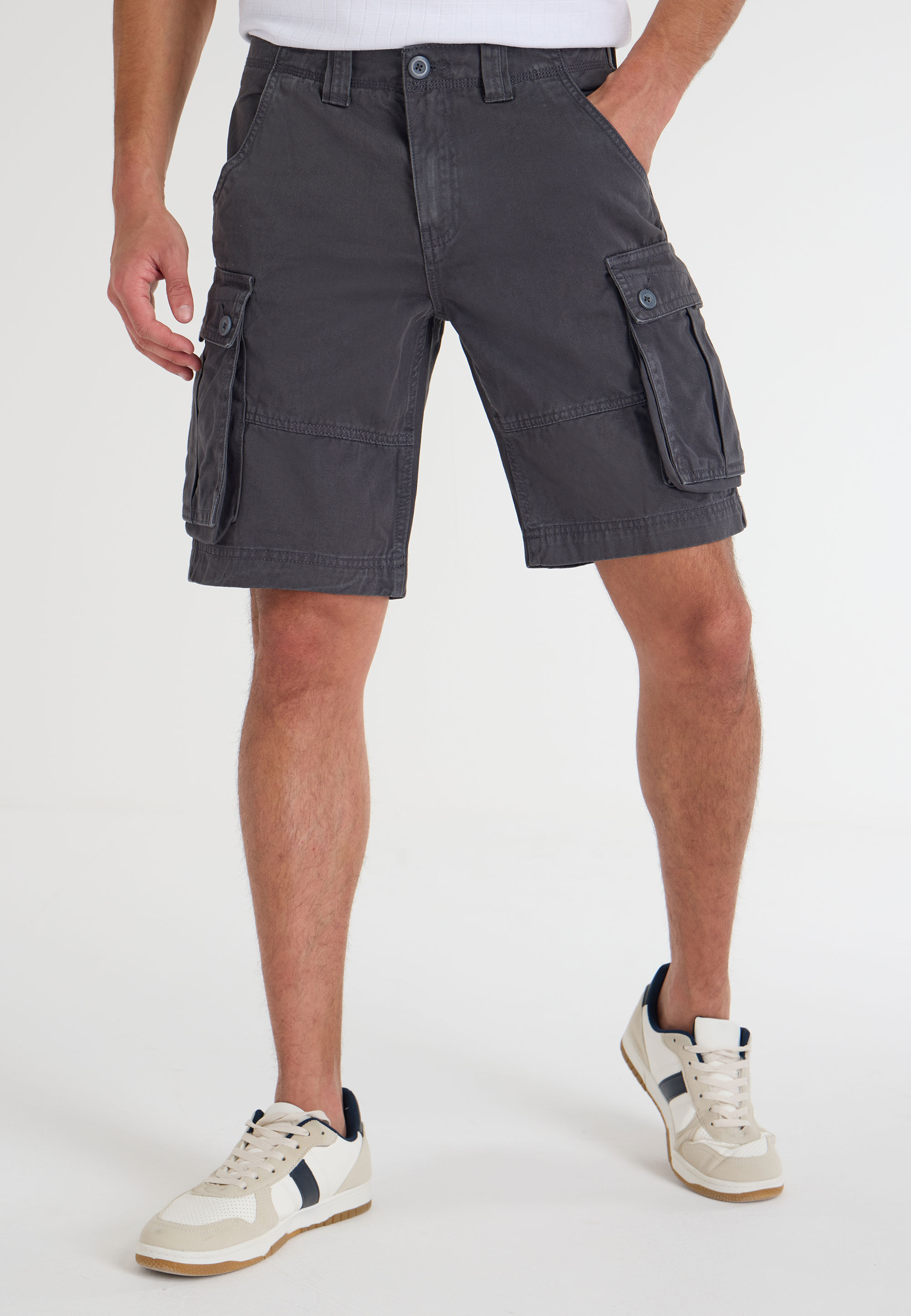 Mens Charcoal Cargo Shorts