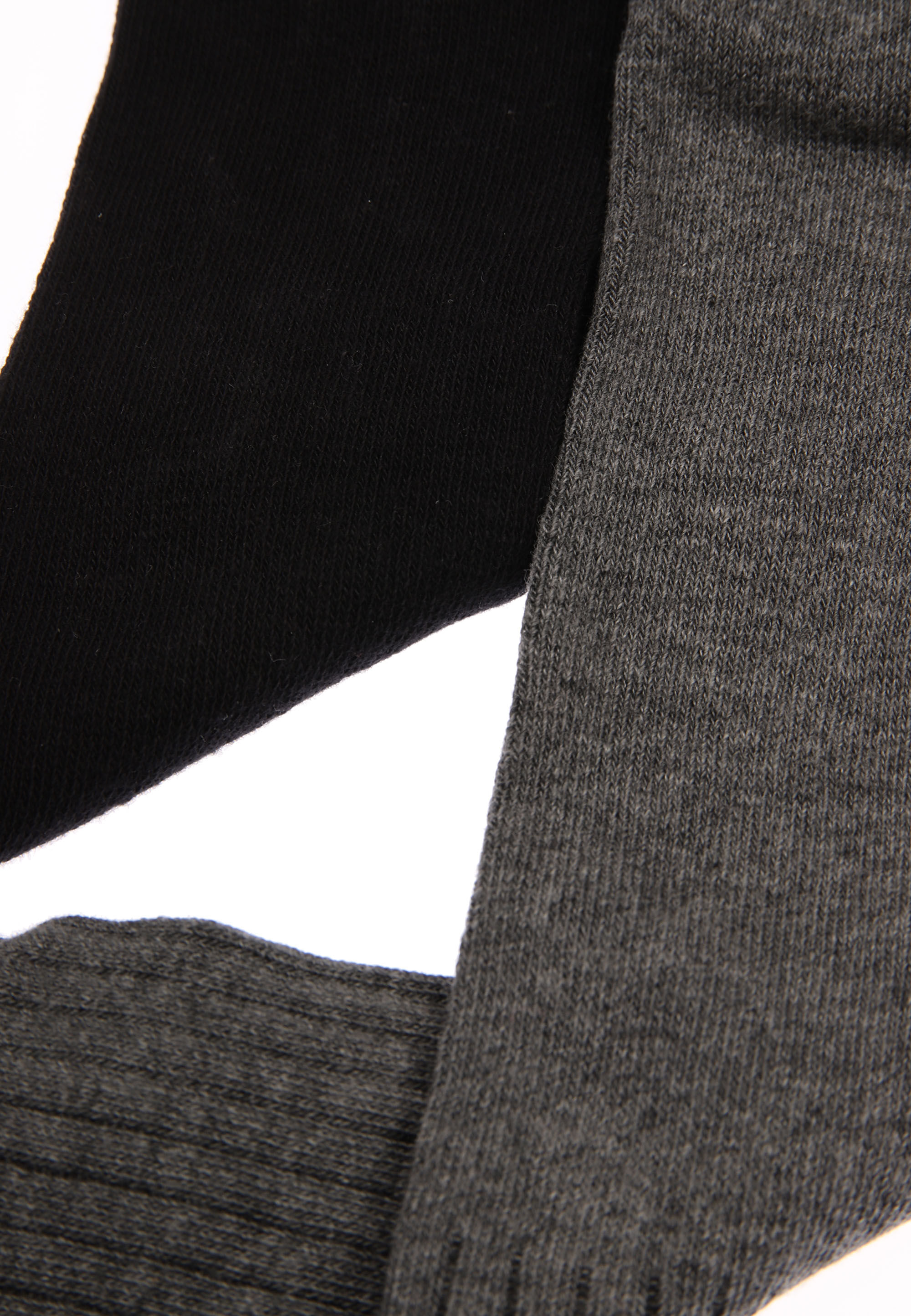 Girls 2pk Ribbed Grey & Black Tights