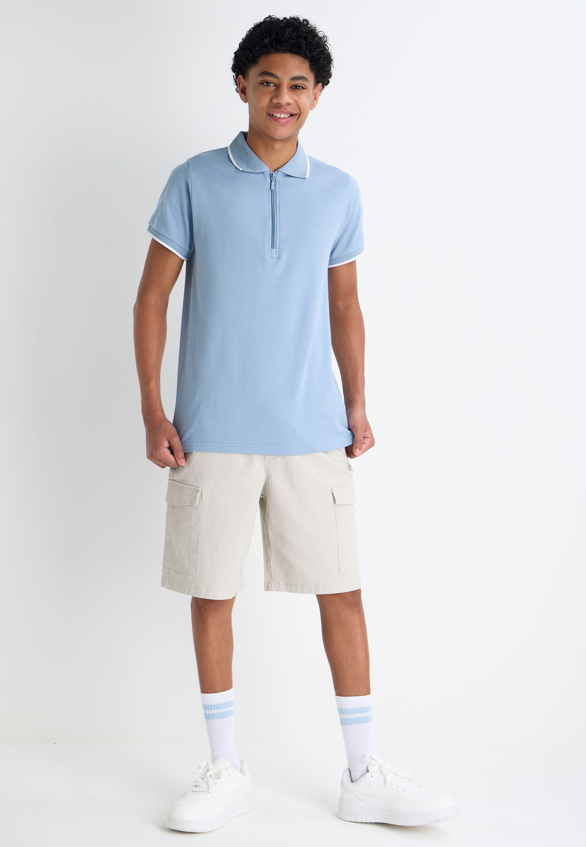 Older Boys Stone Woven Cargo Shorts