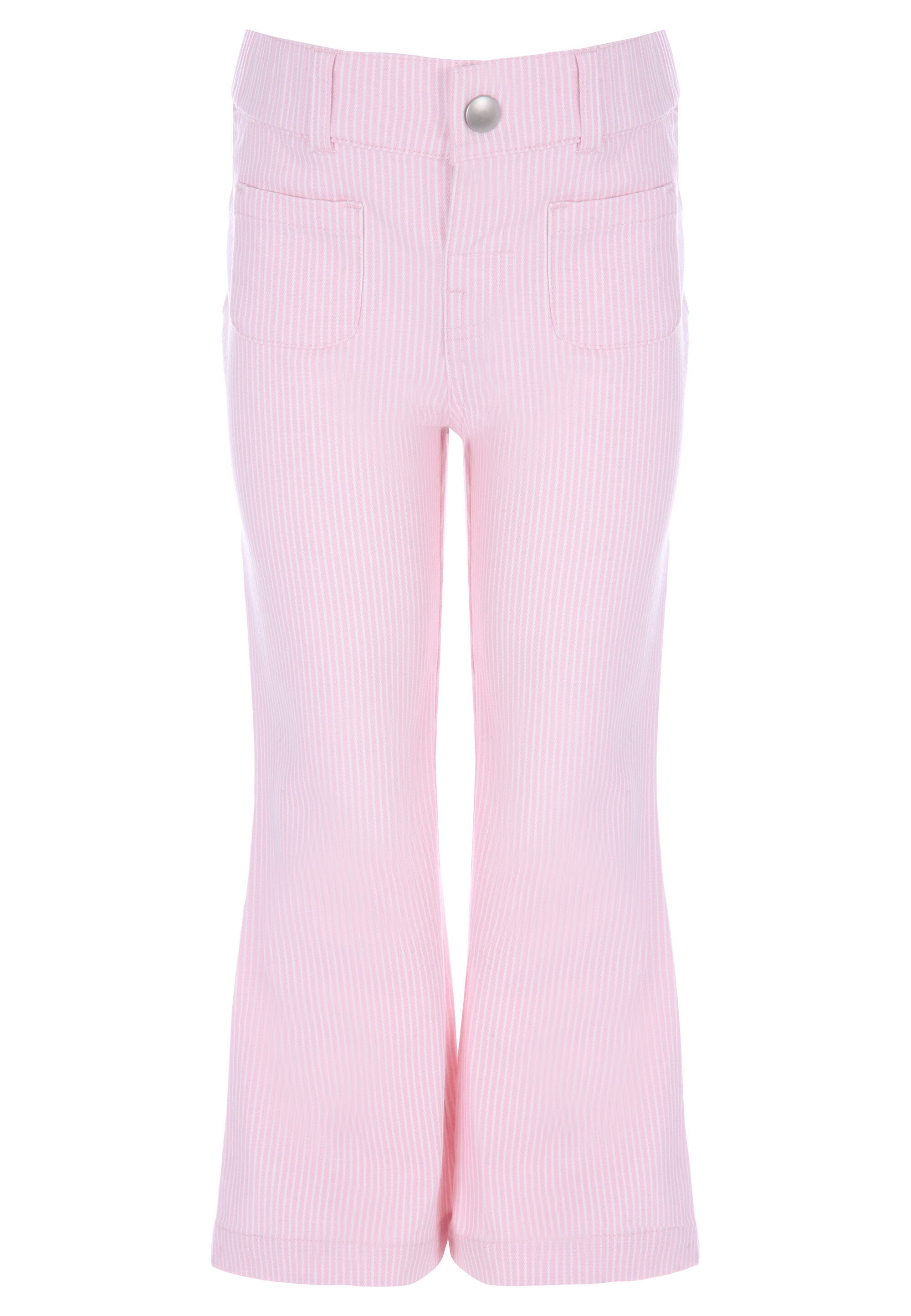 Younger Girls Pink Ticking Stripe Bootcut Trousers