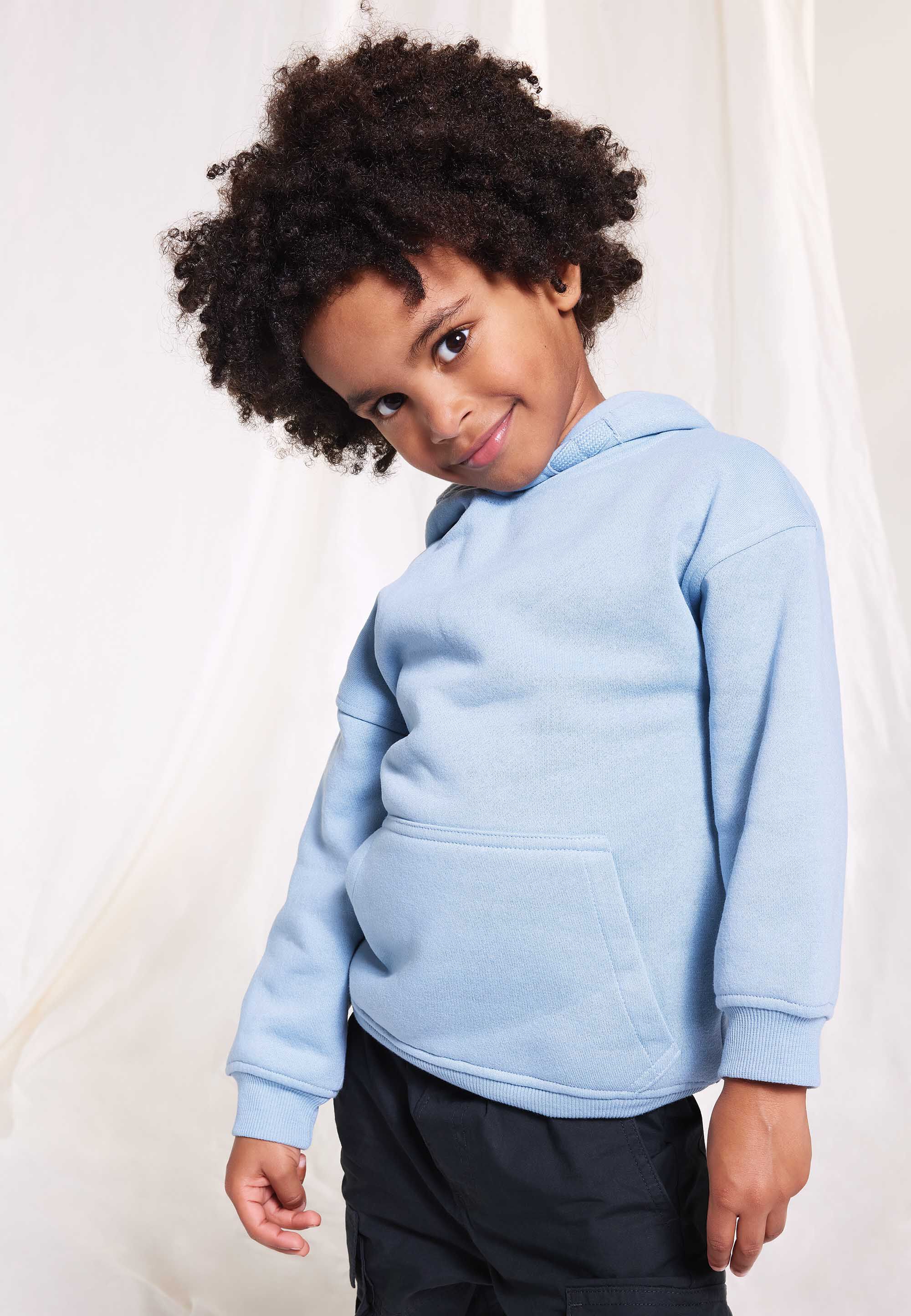 Younger Boys Blue Plain Oversized Sweatshirt Hoodie