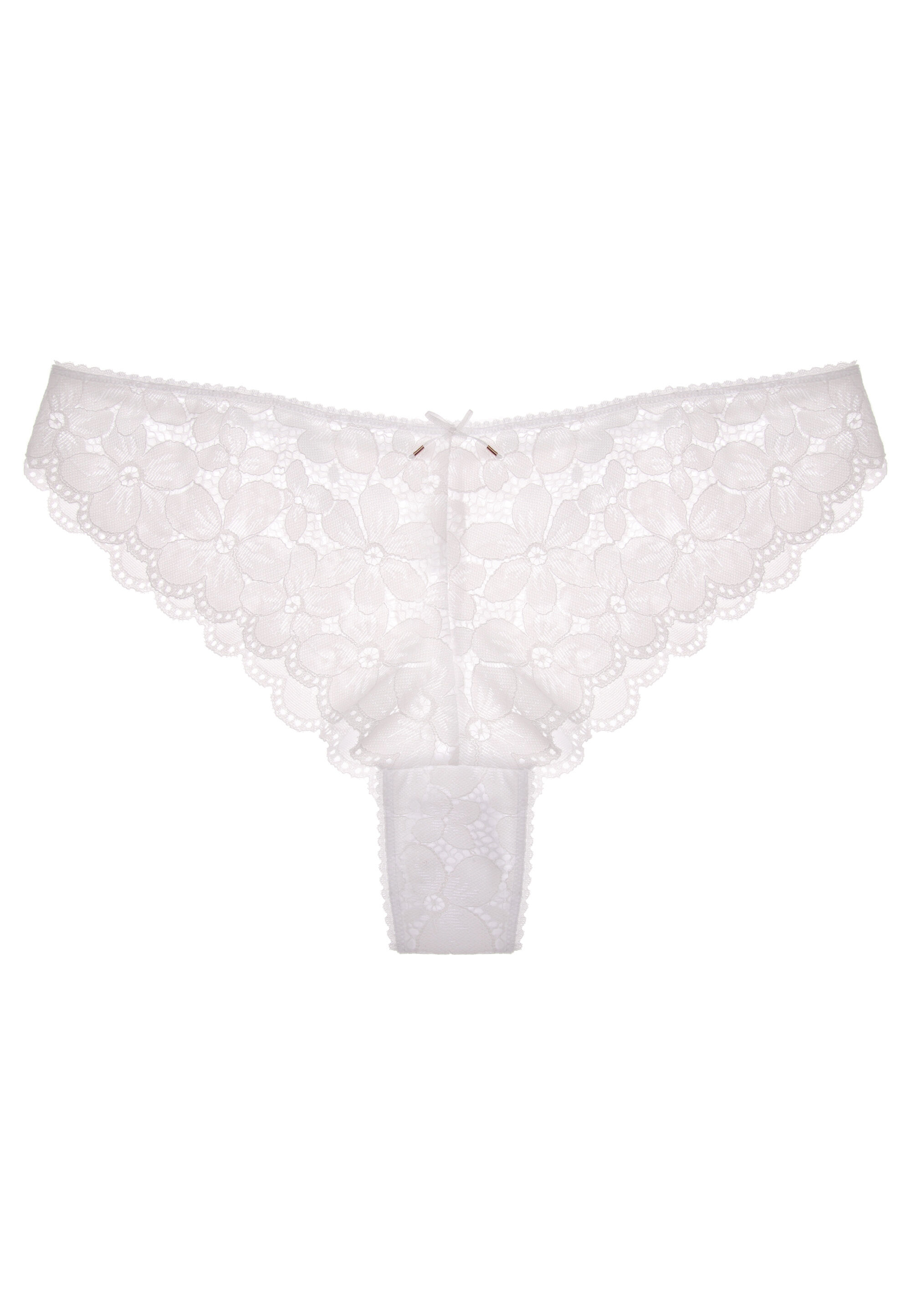 Womens White Lace Brazilian Briefs