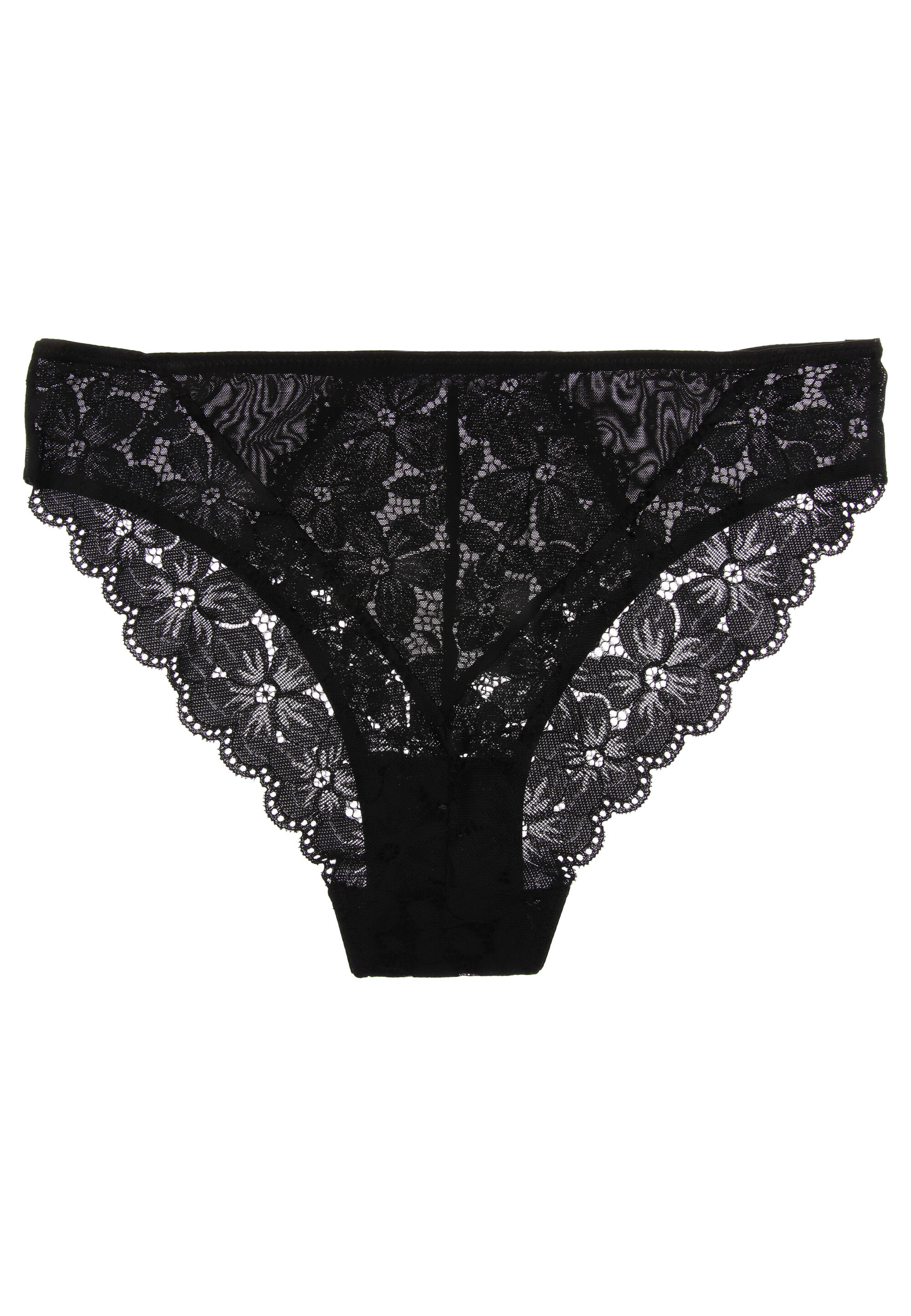 Womens Black Lace Midi Briefs