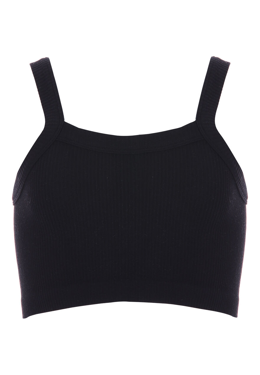 Older Girls Black Crop Seamless Vest