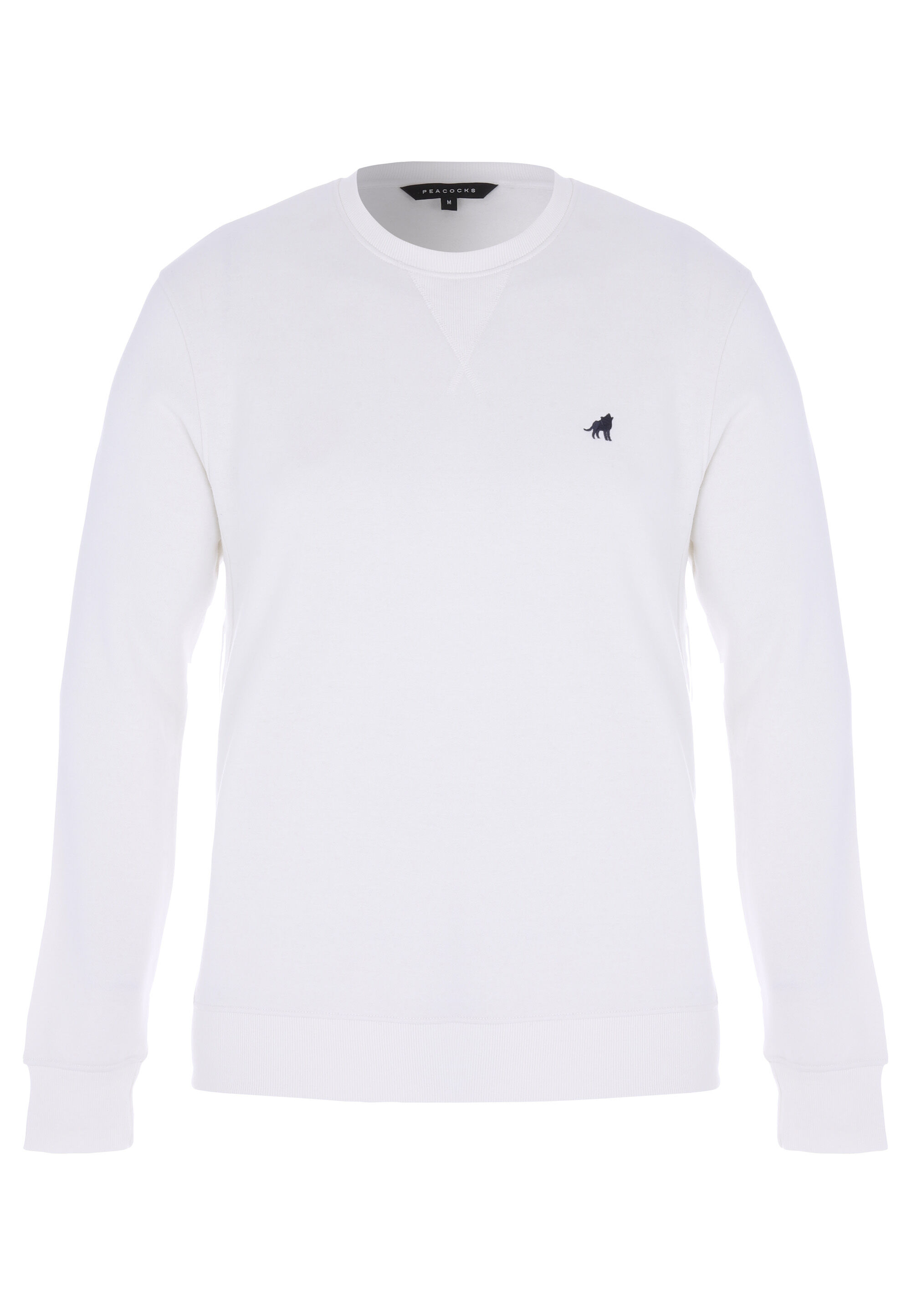 Mens Ecru Embroidered Crew Sweatshirt
