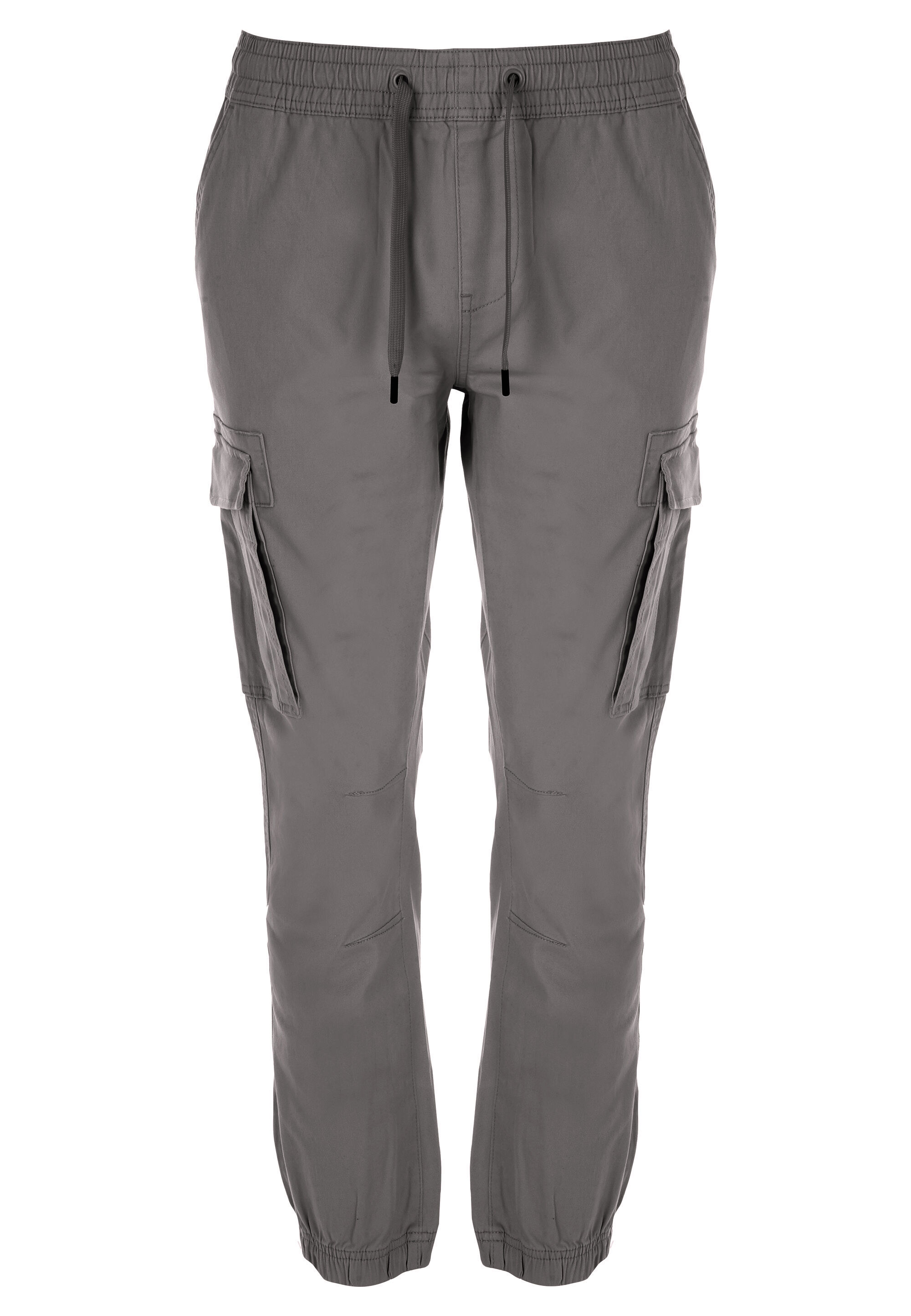 Mens Mid Grey Cargo Cuff Trousers