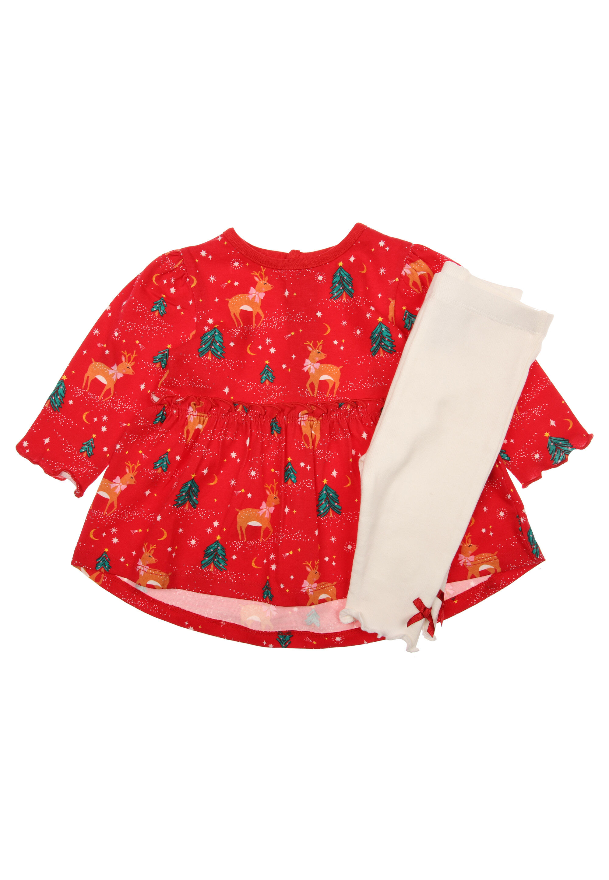 Baby Girls Red Christmas Tunic and Leggings Set