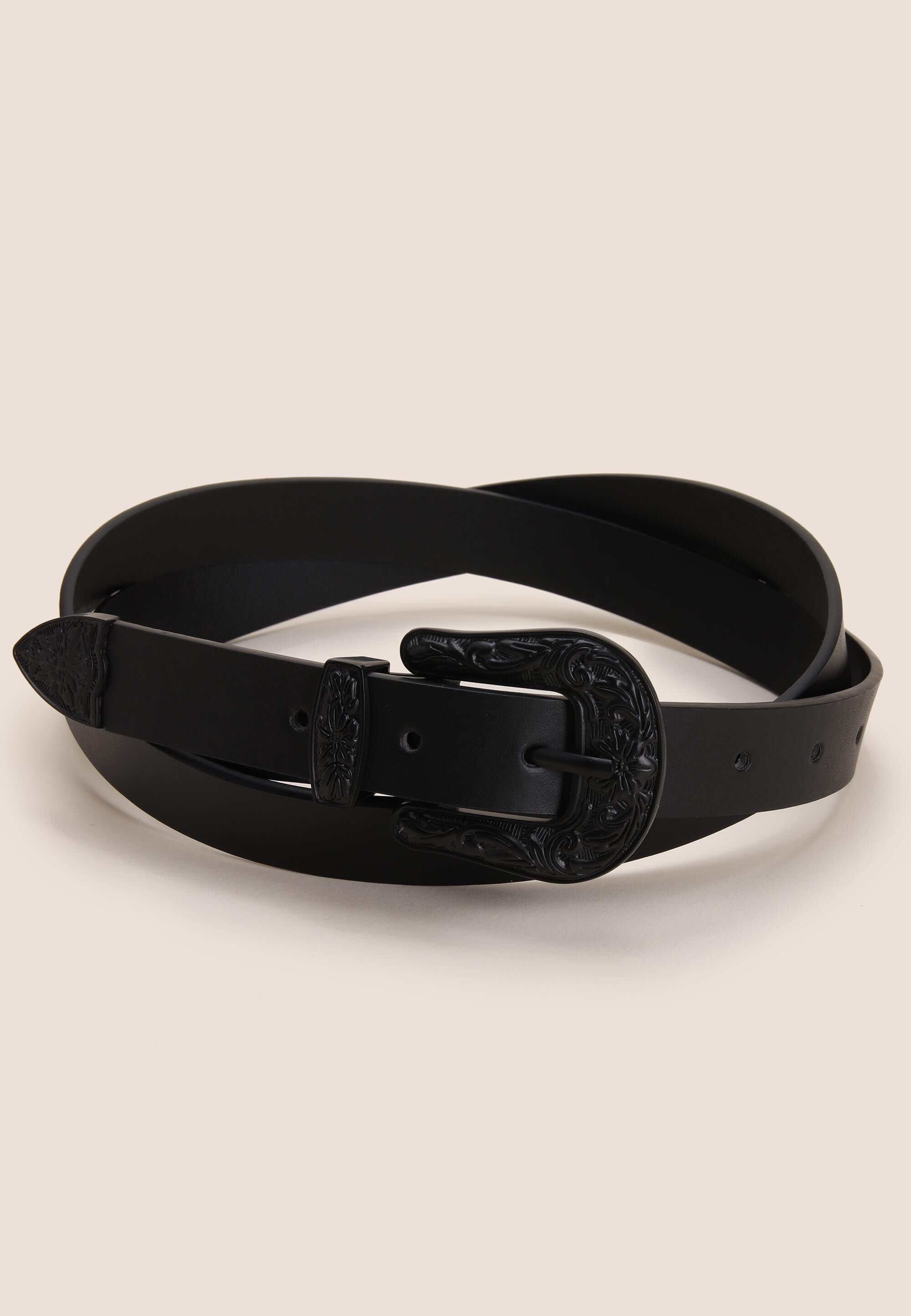 Womens Black Western Buckle Belt