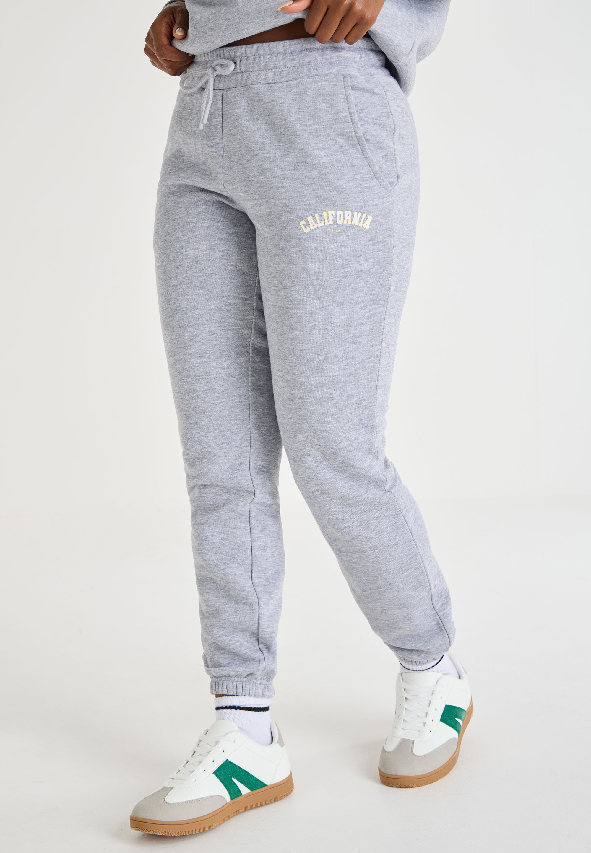 Womens Grey California Cuffed Joggers