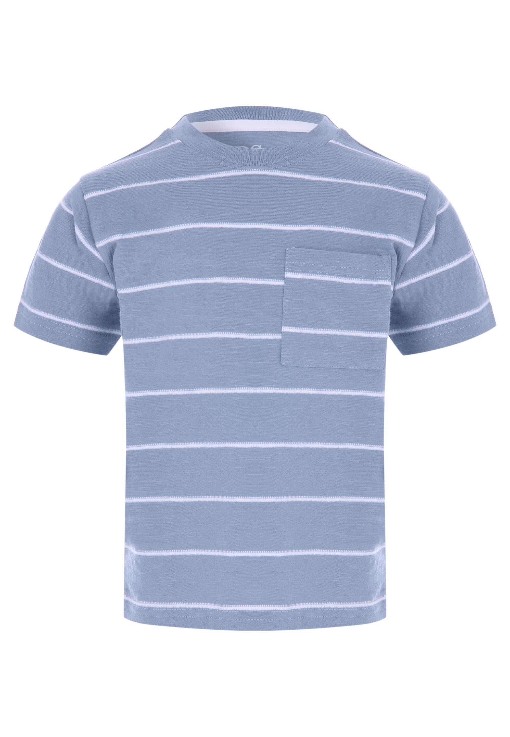 Younger Boys Blue Textured Stripe T-Shirt