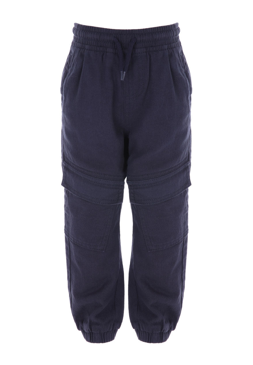 Younger Boy Navy Woven Cargo Trousers