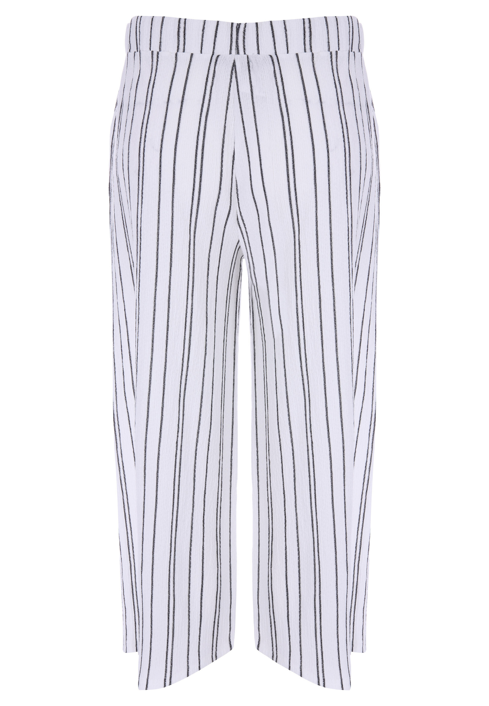 Womens White Stripe Print Culotte Trousers