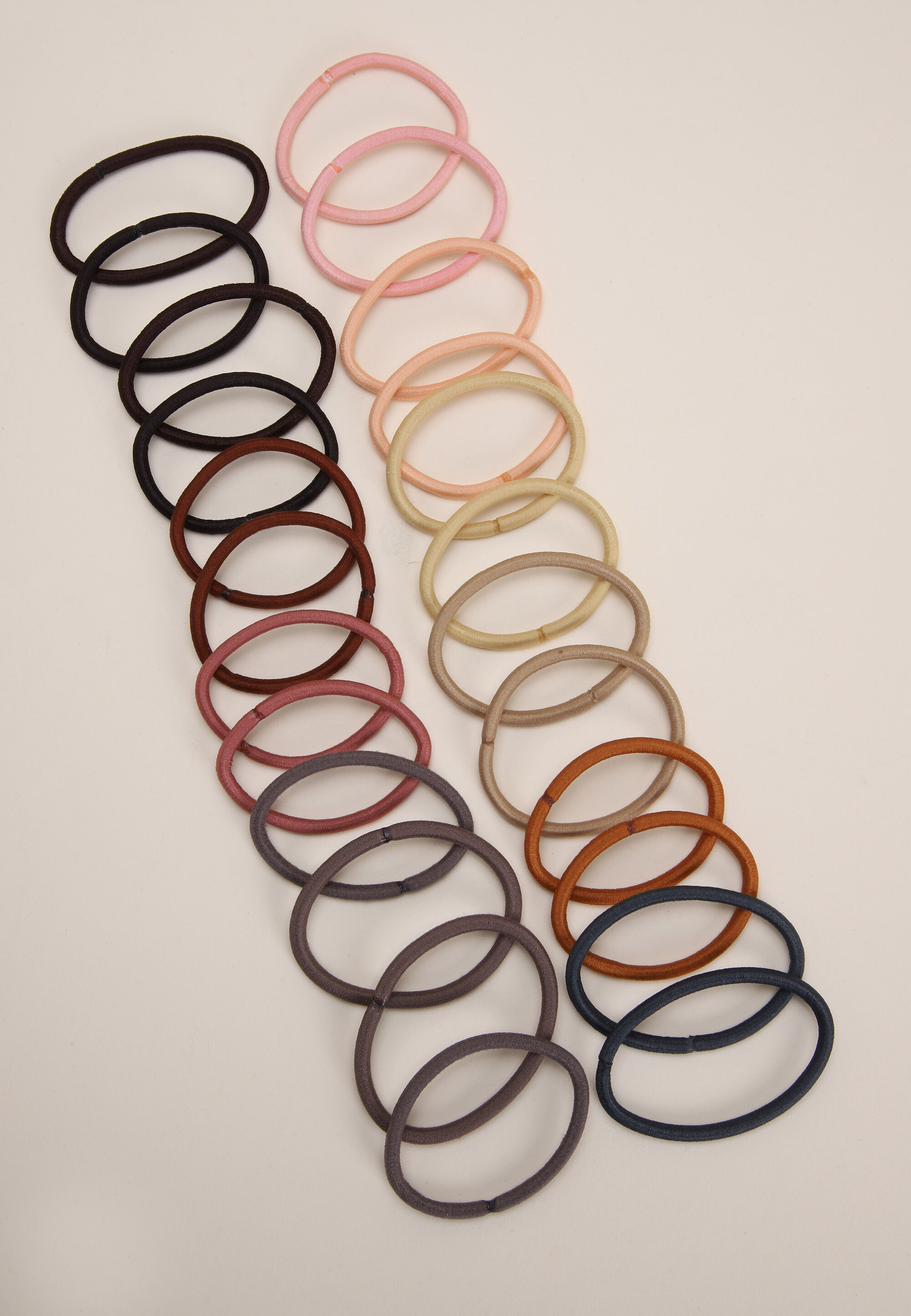Womens 24pk Assorted Brown Elastic Hair Ties
