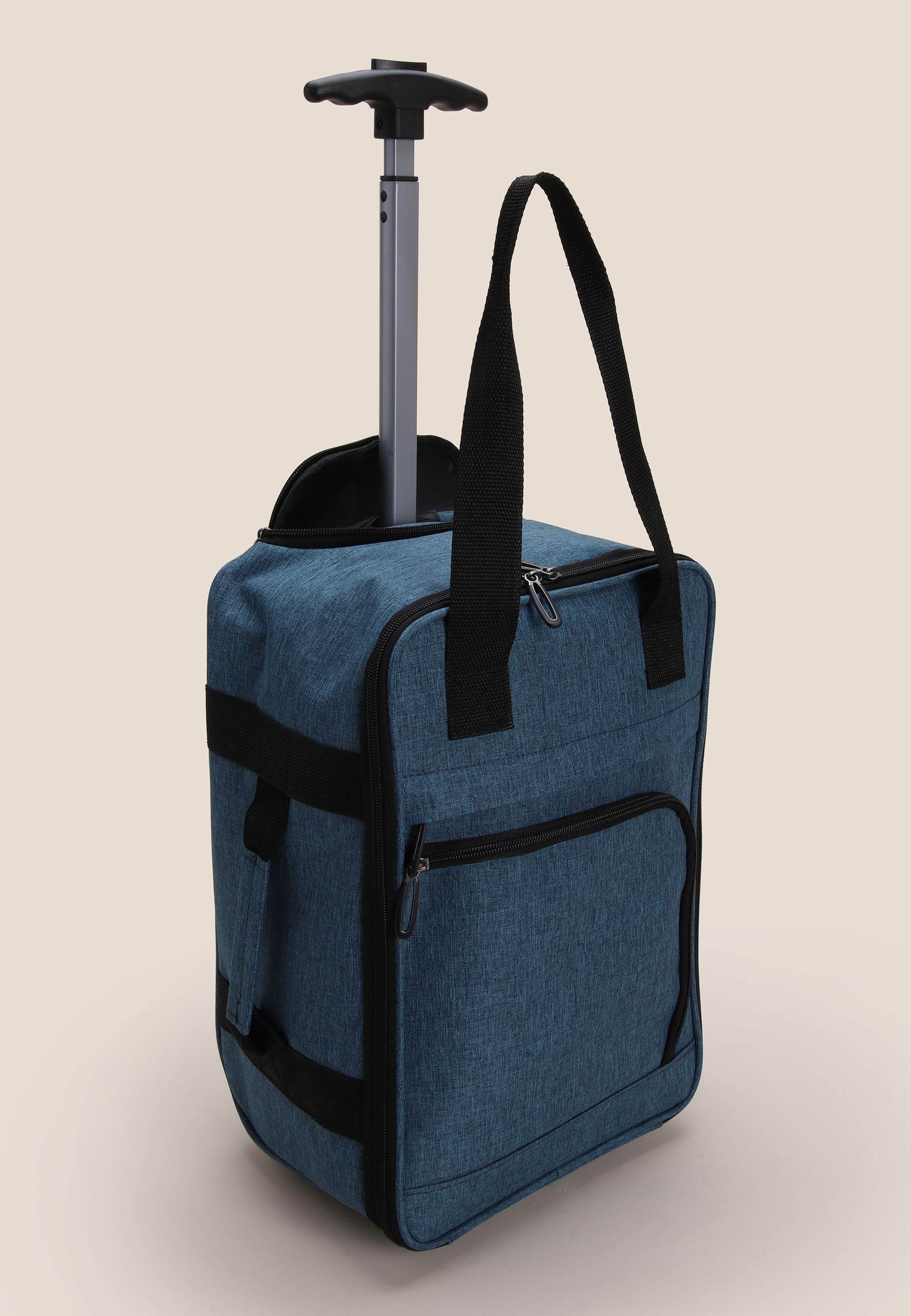 Womens Blue Wheeled Under Seat Cabin Bag