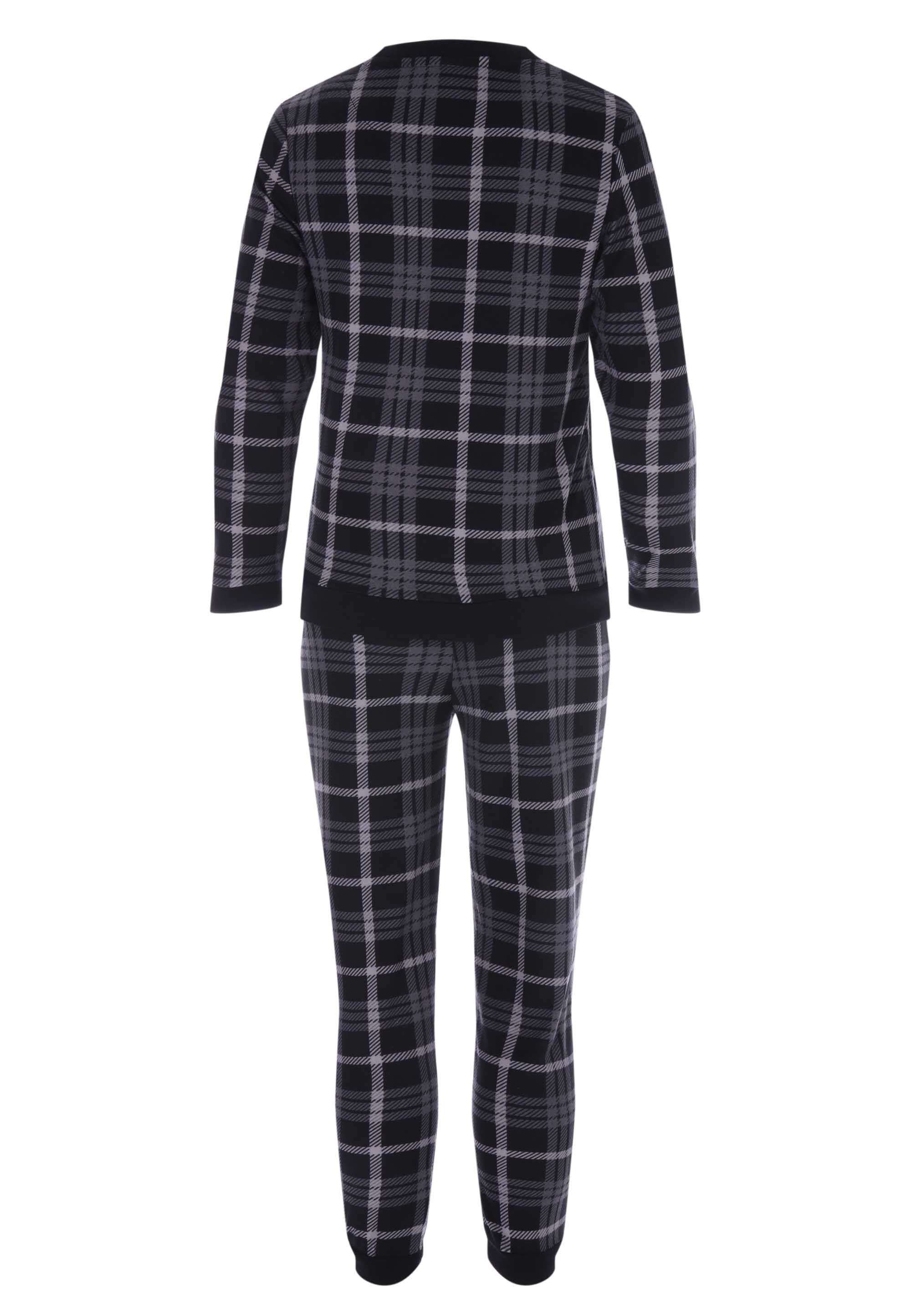 Older Boys Black & Grey Check Fleece Pyjama Gift Set