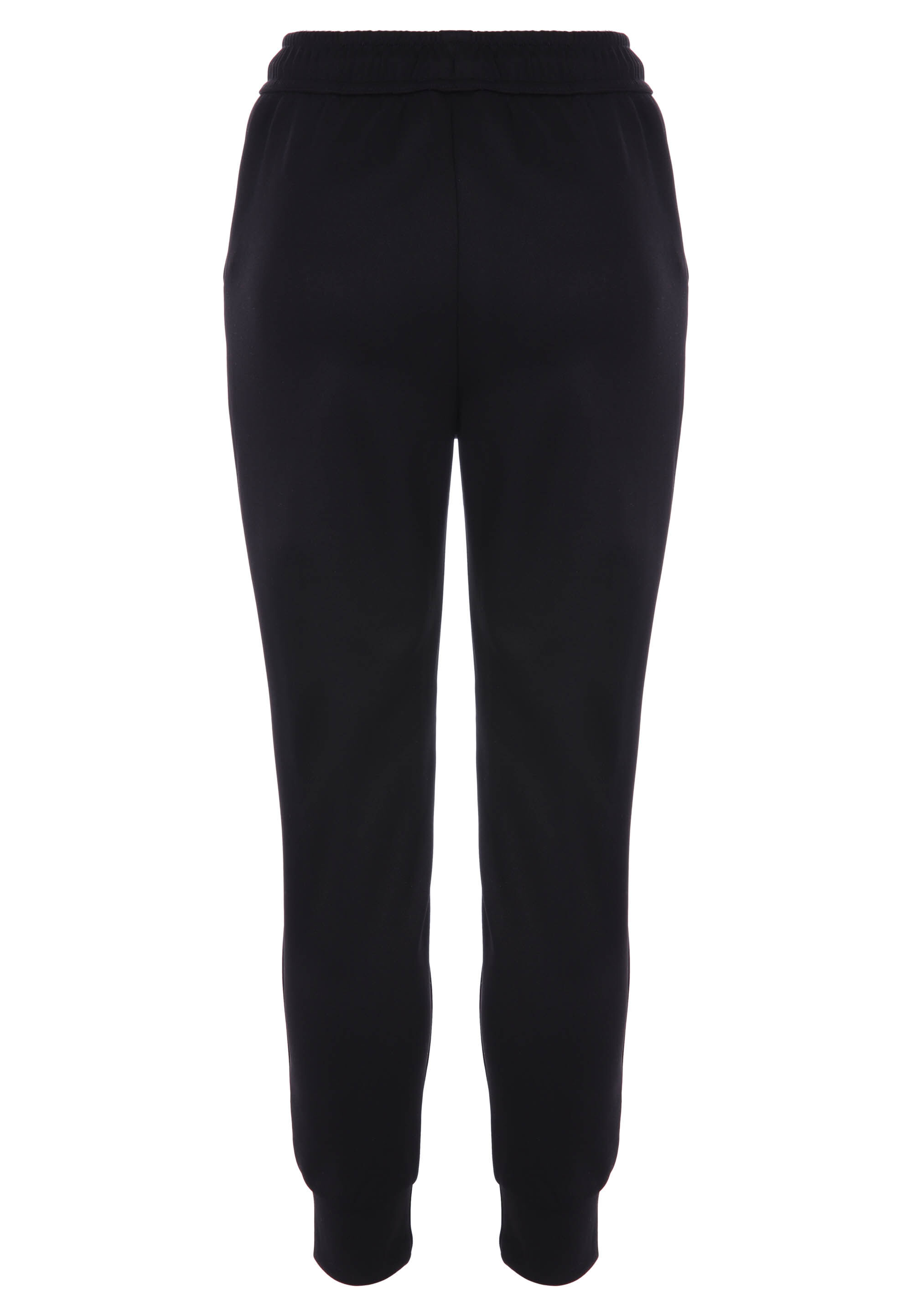 Older Boys Plain Black Tricot Joggers