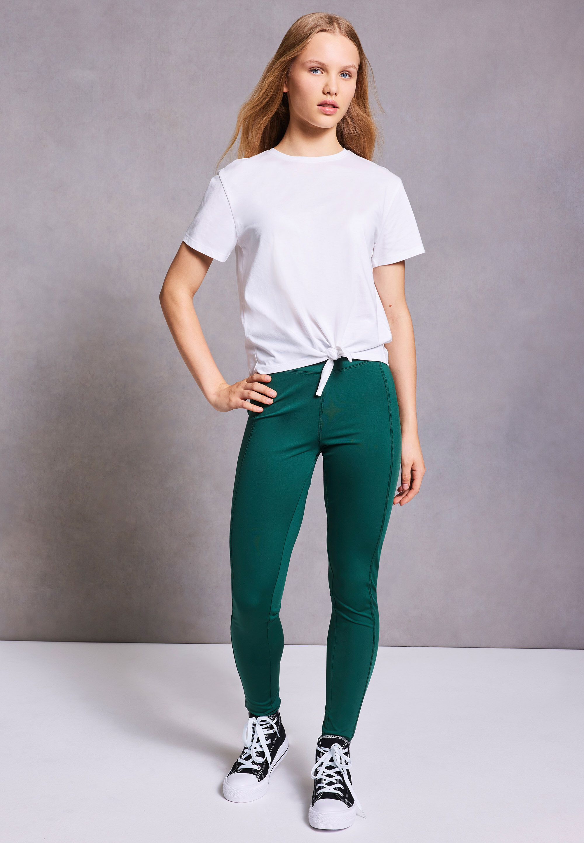 Older Girls White Front Tie T-Shirt