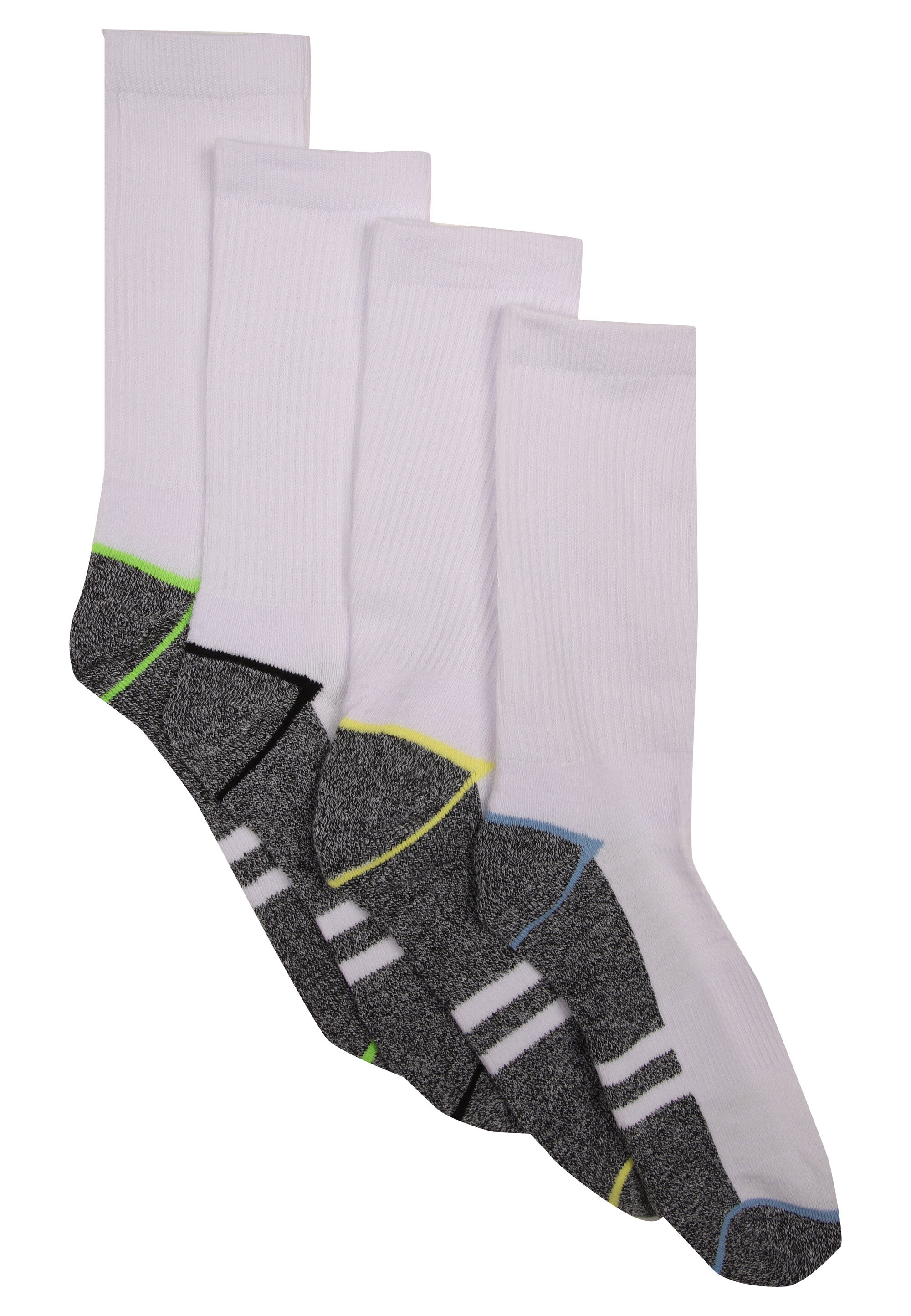 Mens 5pk White & Grey Sport Socks