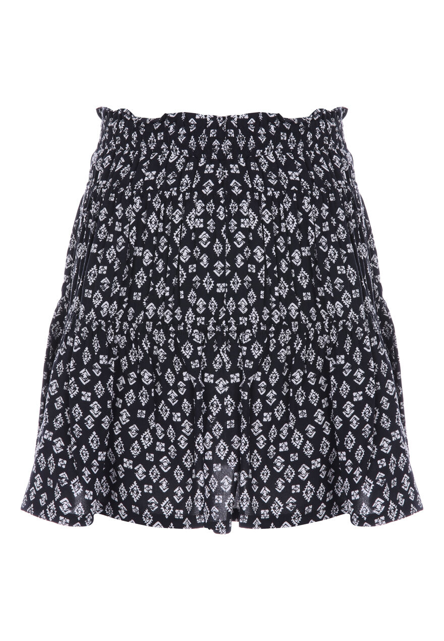 Older Girls Black Aztec Ra Ra Skirt