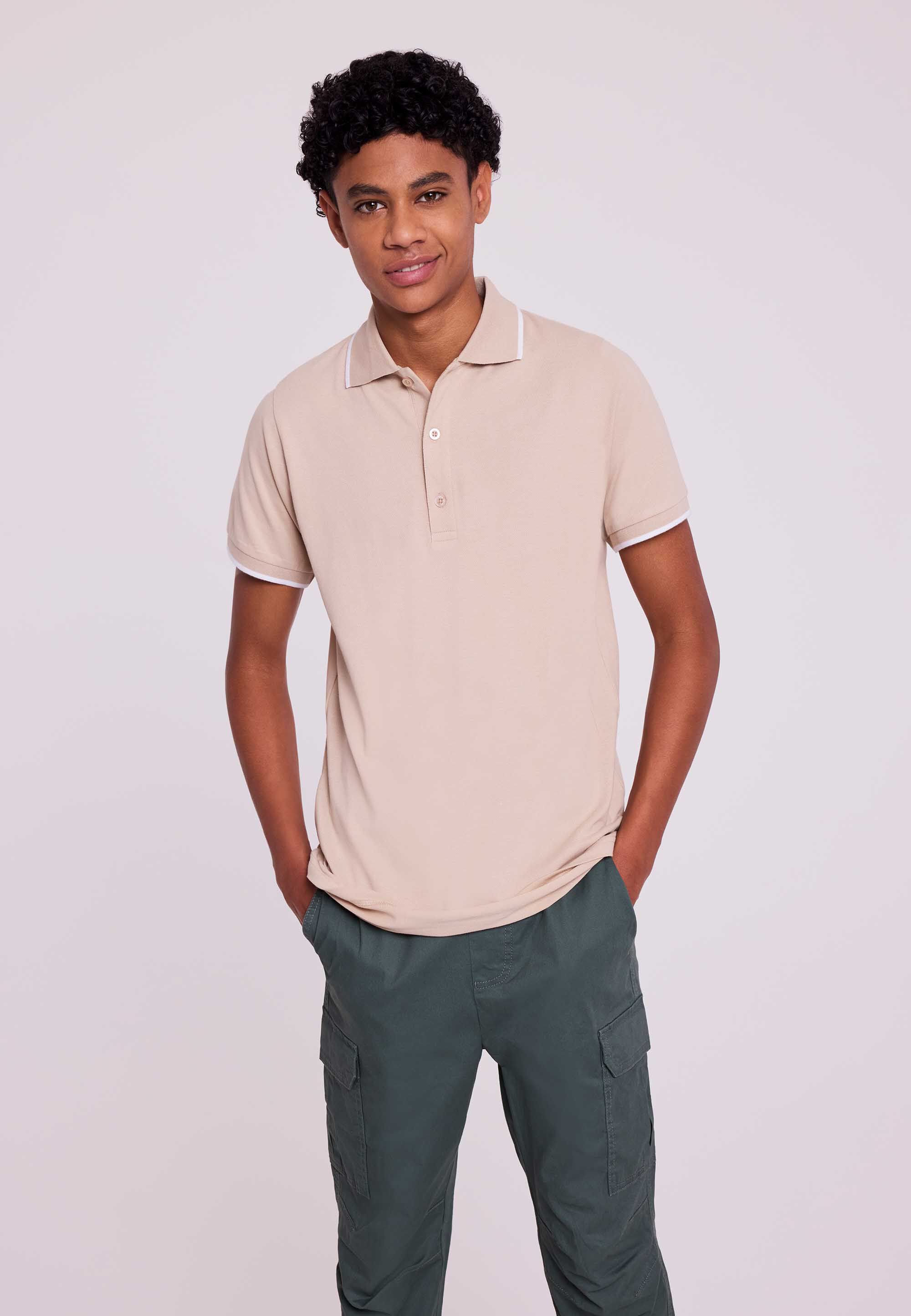 Older Boys Stone Pique Polo Shirt