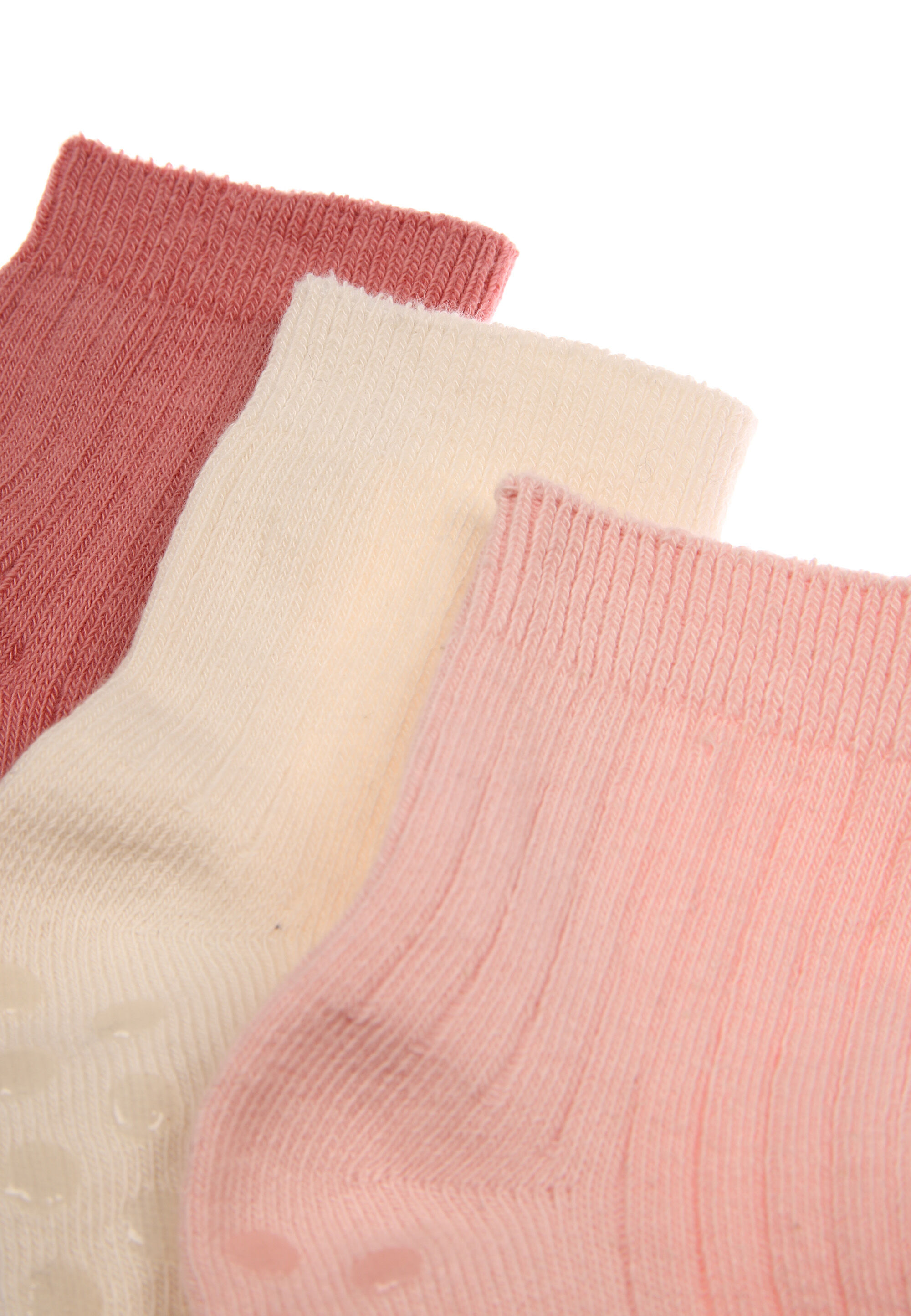 Baby Girls 3pk Pink Ribbed Socks