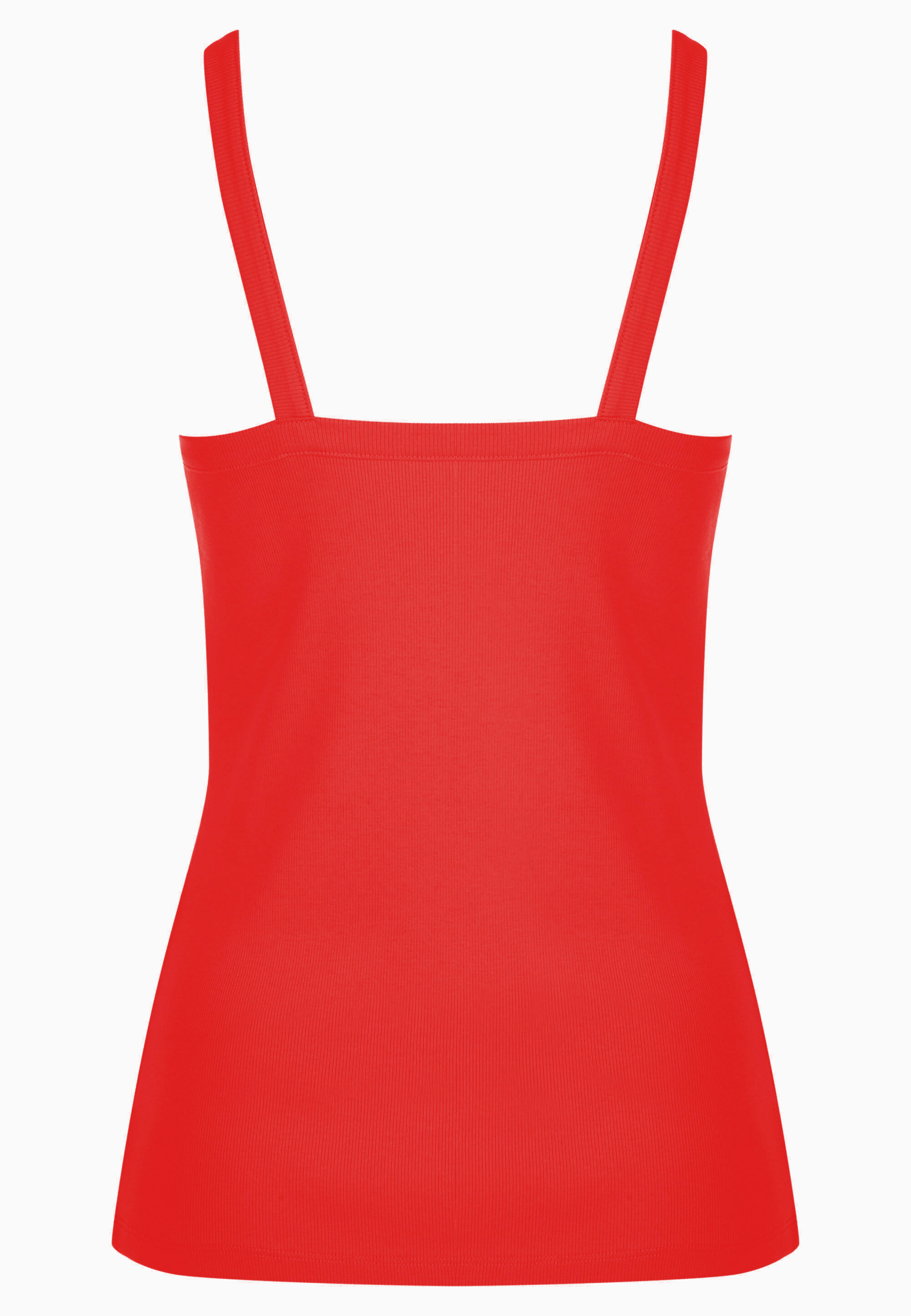 Womens Red Ribbed Cami Vest