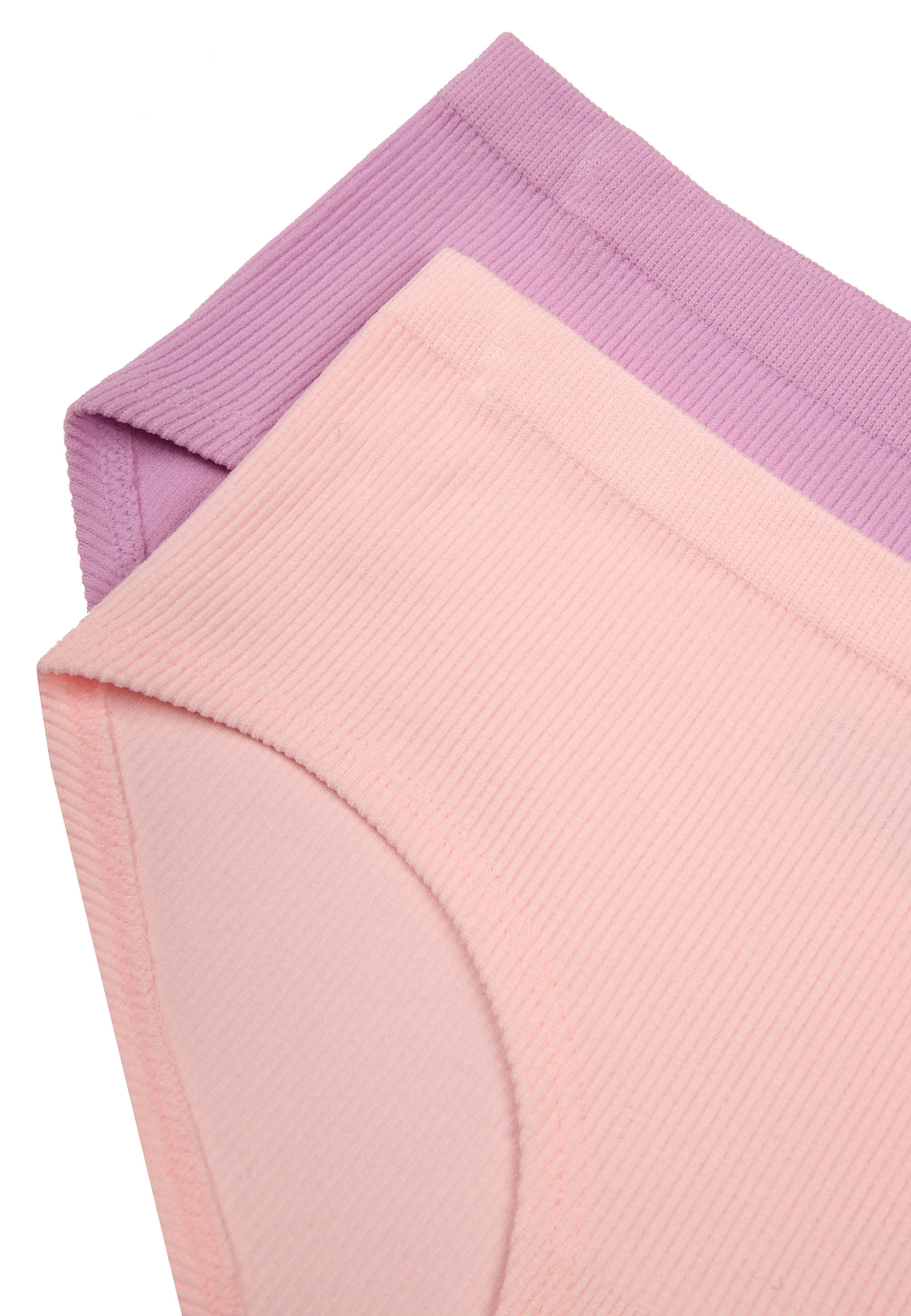 Older Girls 2pk Pink & Lilac Ribbed Briefs