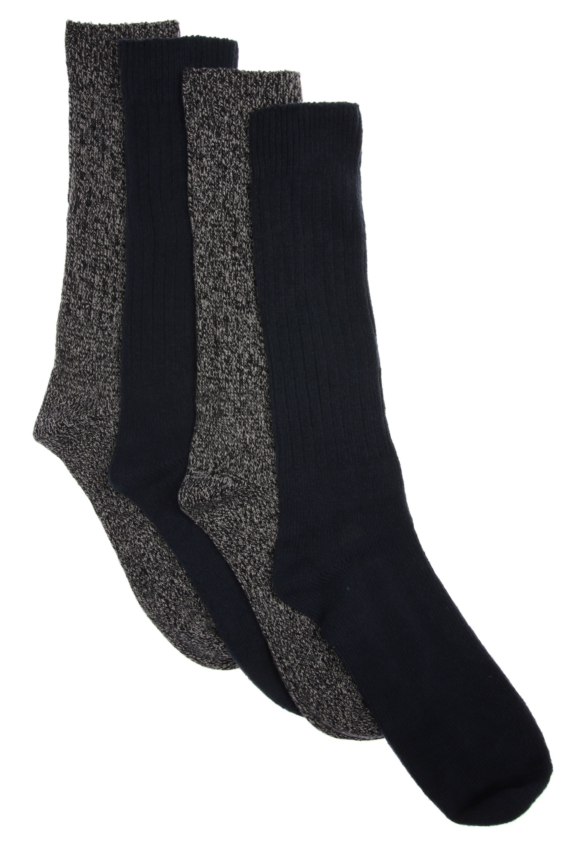 Mens 2pk Blue Marl Cosy Casual Socks