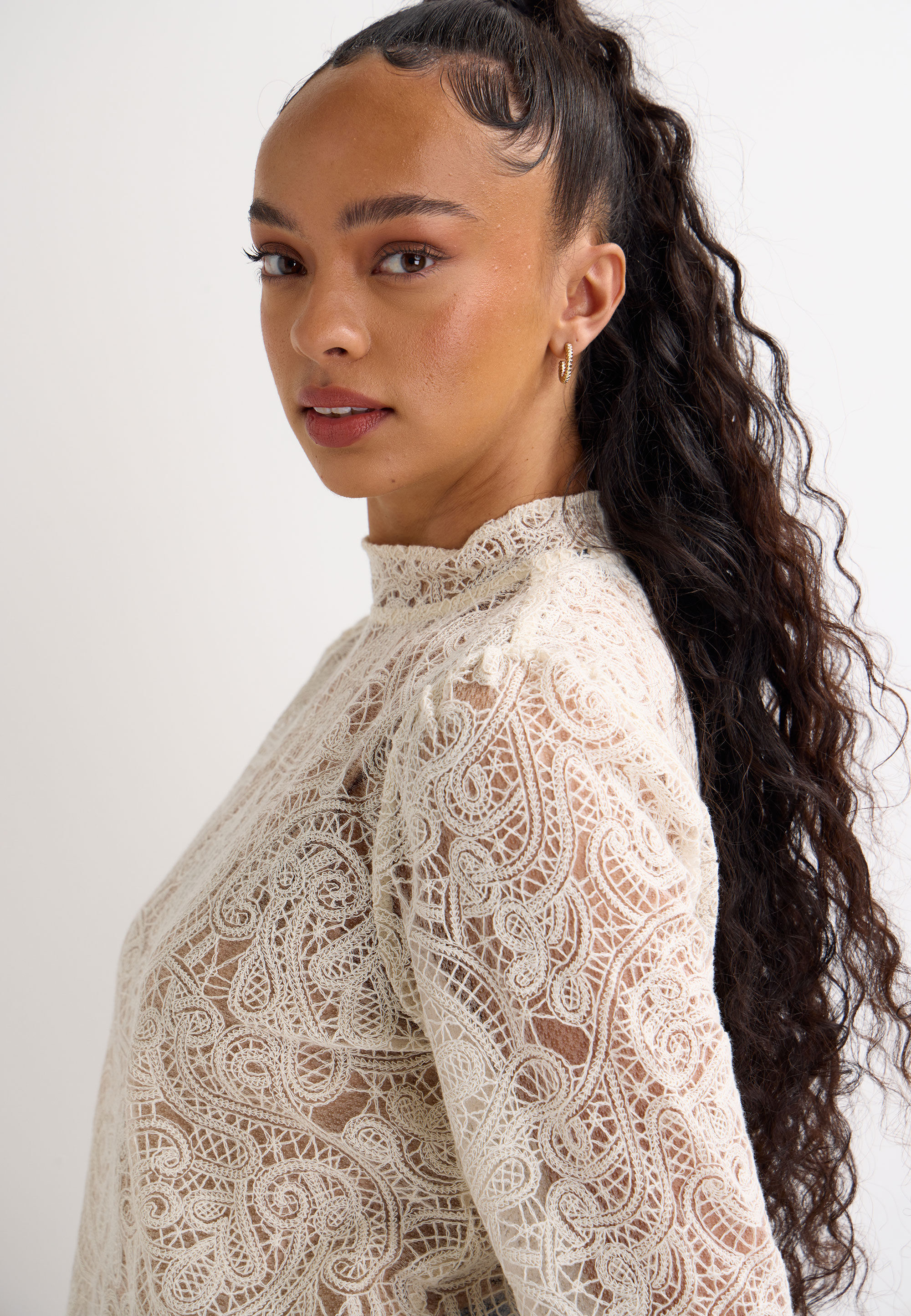 Womens Cream Prairie Lace Blouse