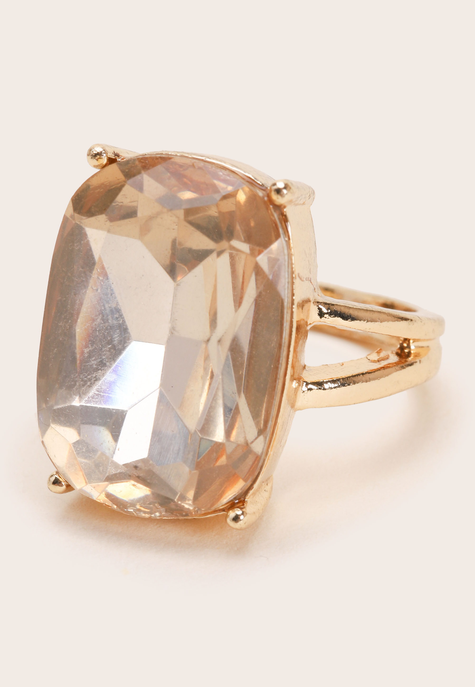 Womens Gold Cocktail Stone Ring