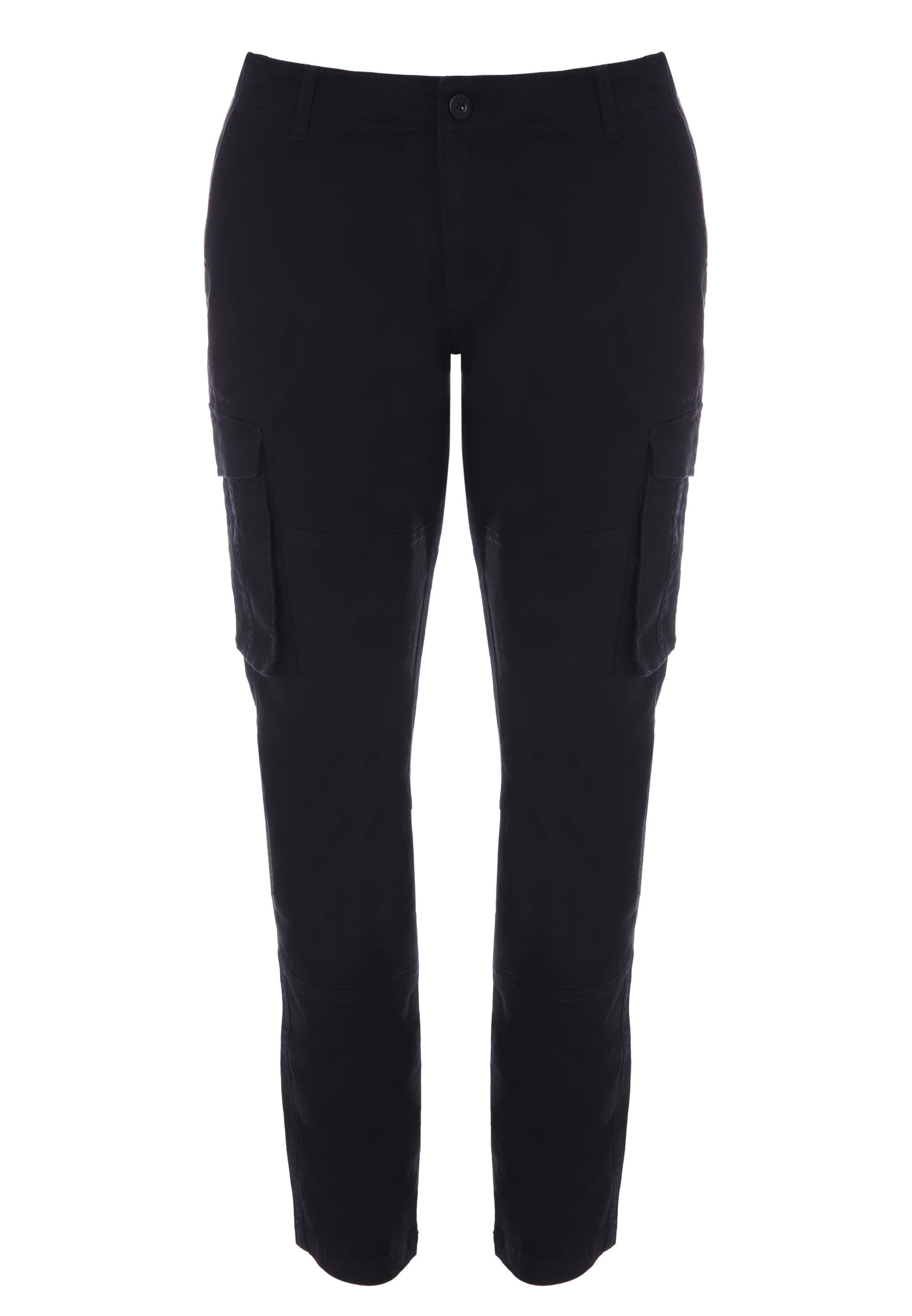 Mens Black Cargo Straight Leg Trousers