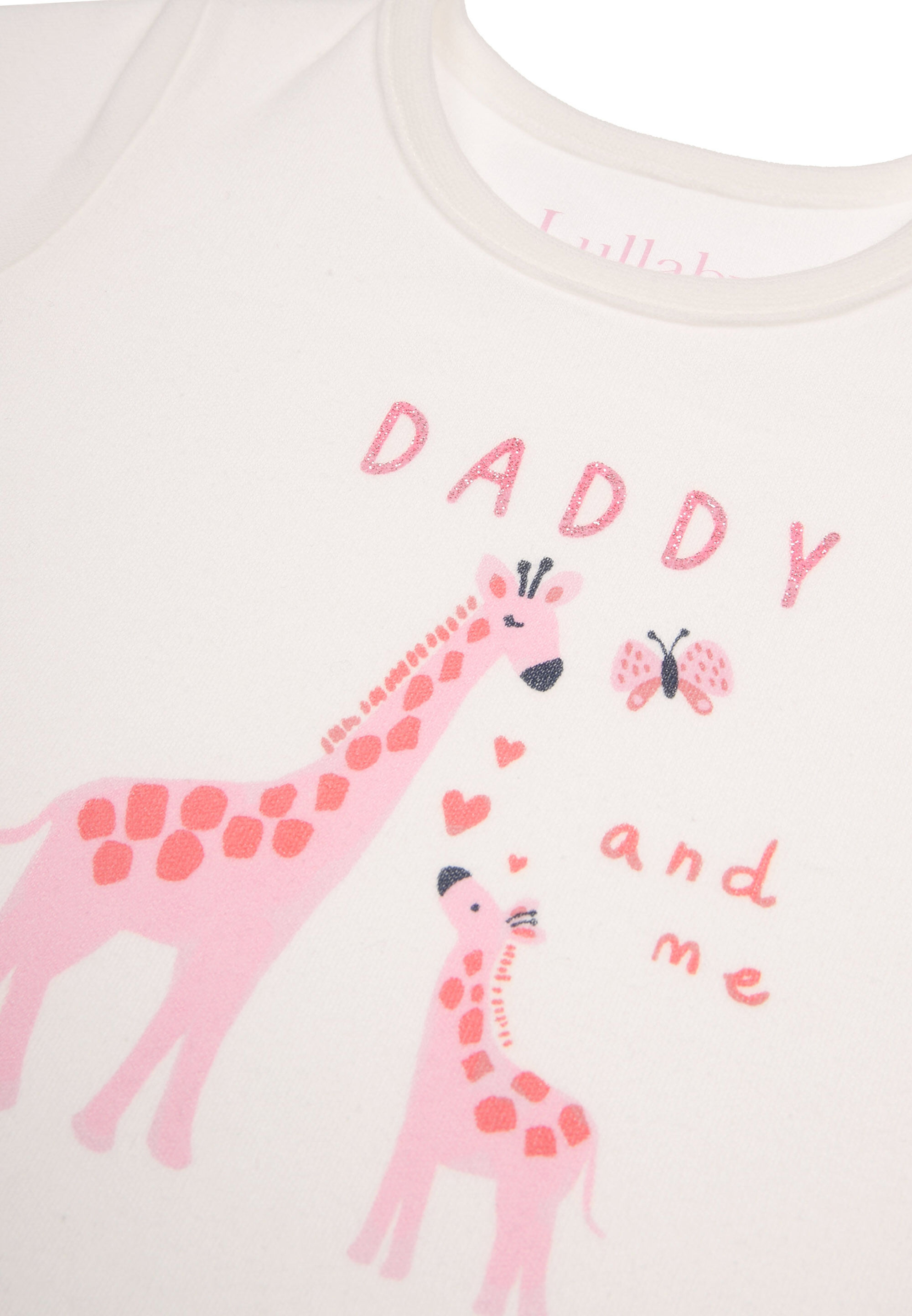 Baby Girls White Giraffe Print Daddy T-Shirt