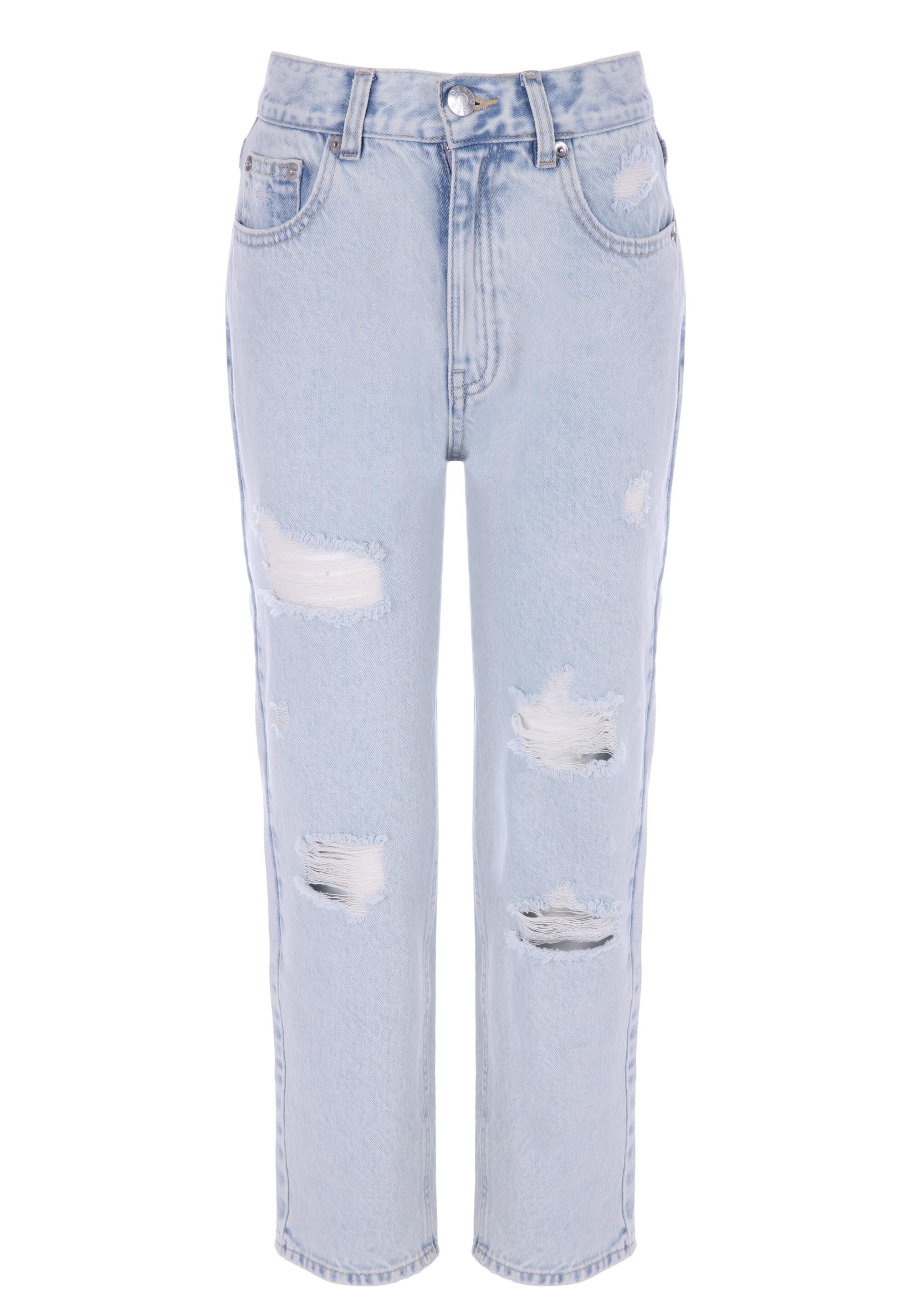 Older Girls Light Blue Extreme Ripped Jeans