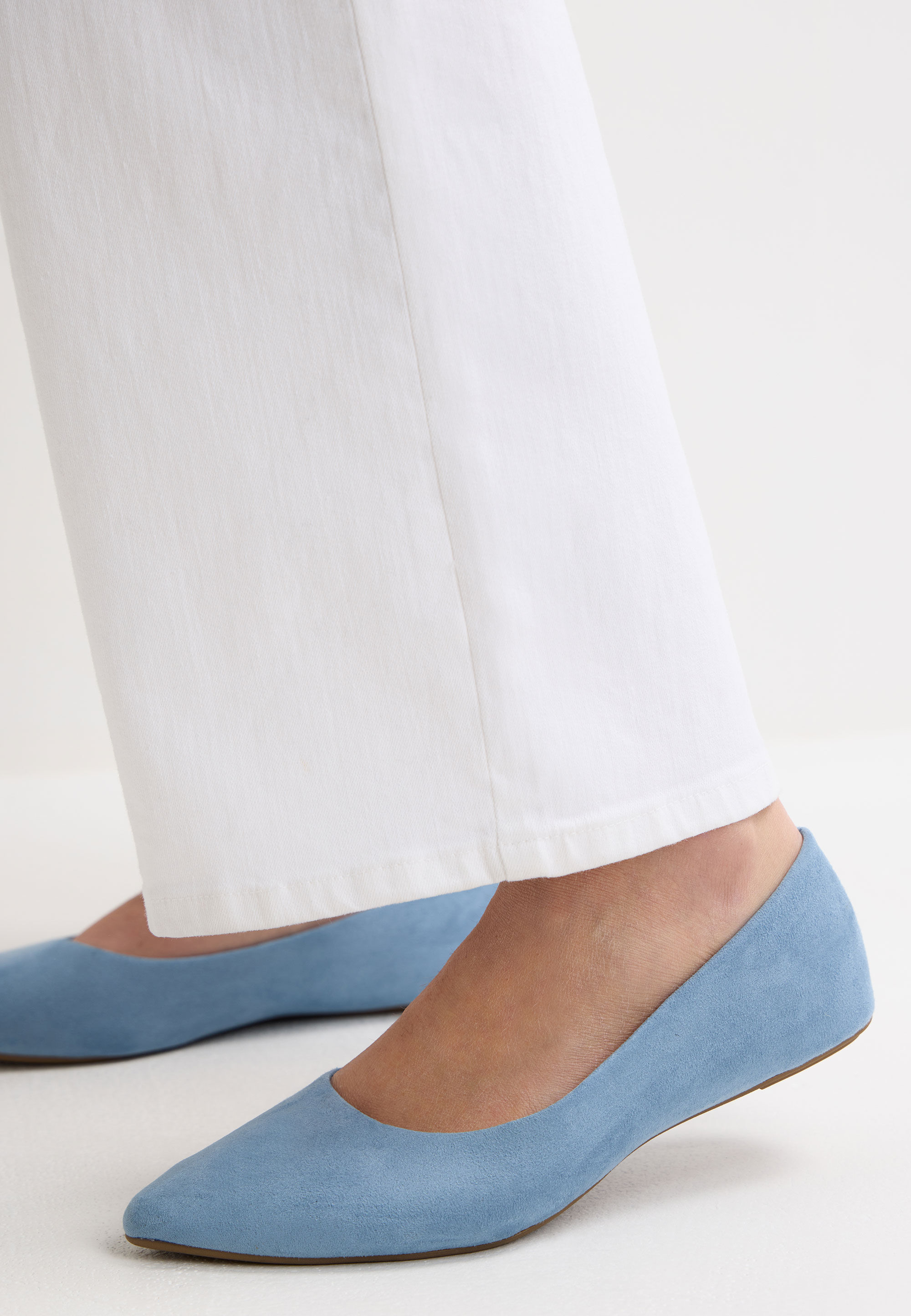 Womens Blues Pointed Ballet Pumps