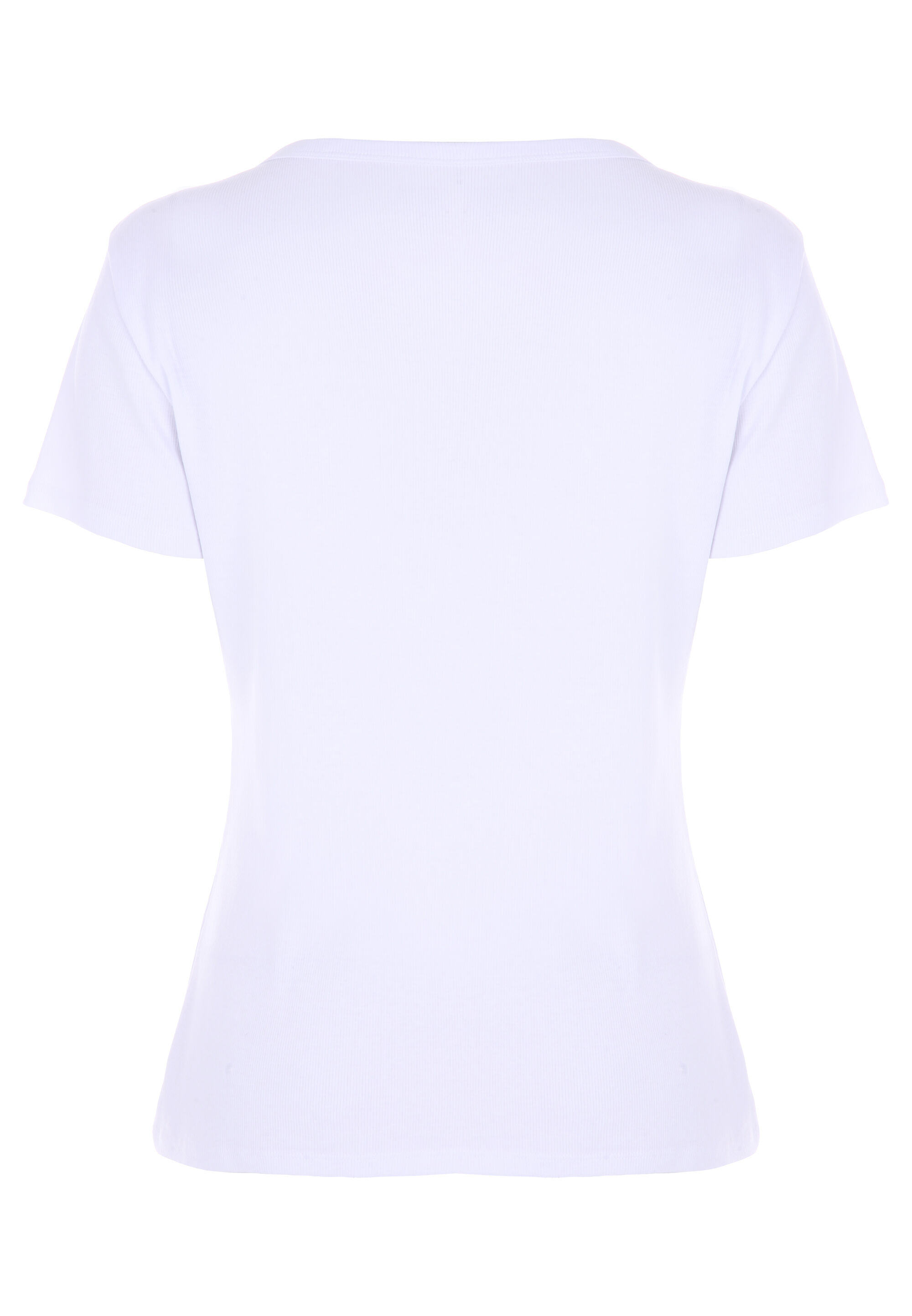 Womens White Crew Rib Top