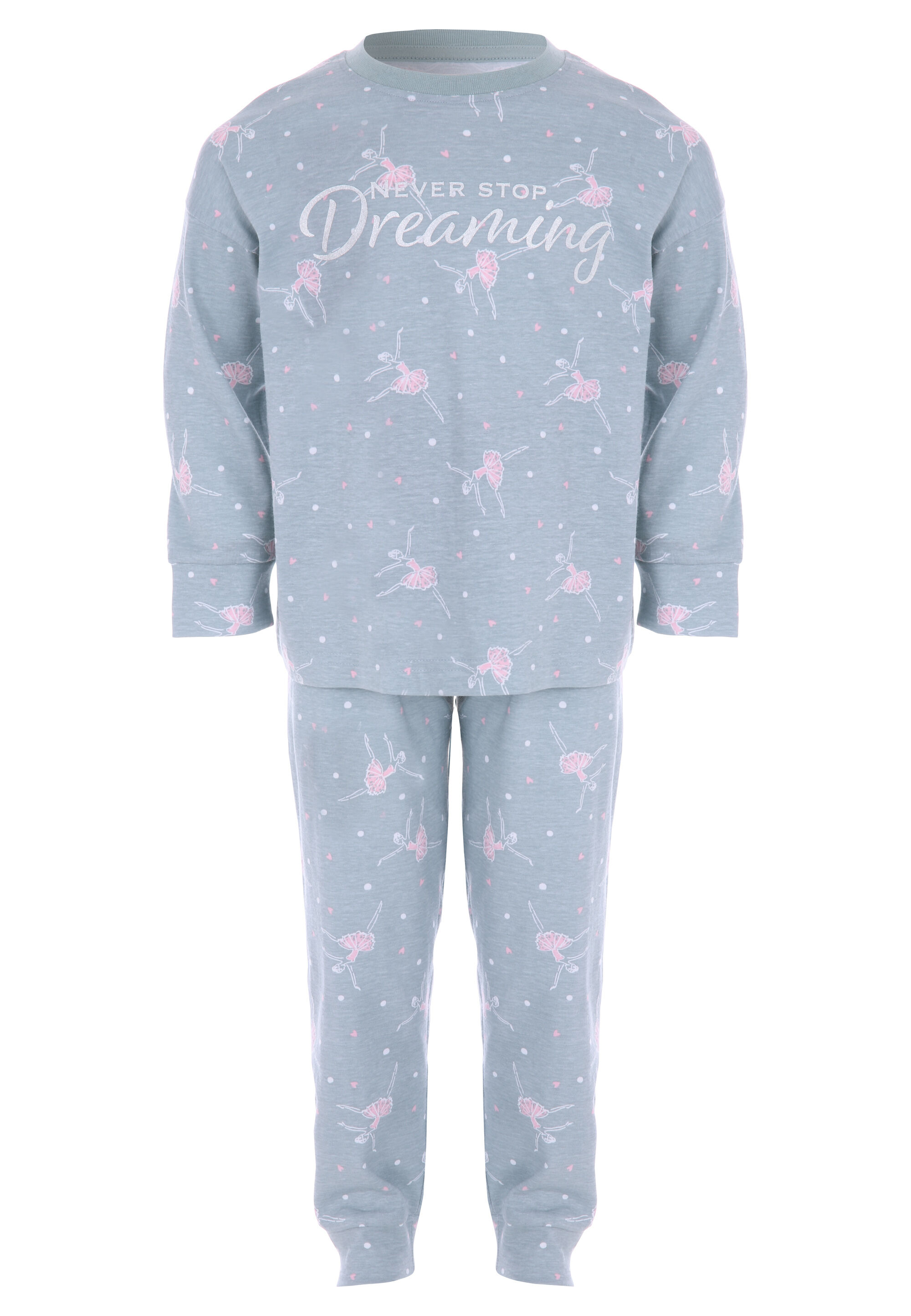 Younger Girls Sage Ballet Top & Bottoms Pyjama Set