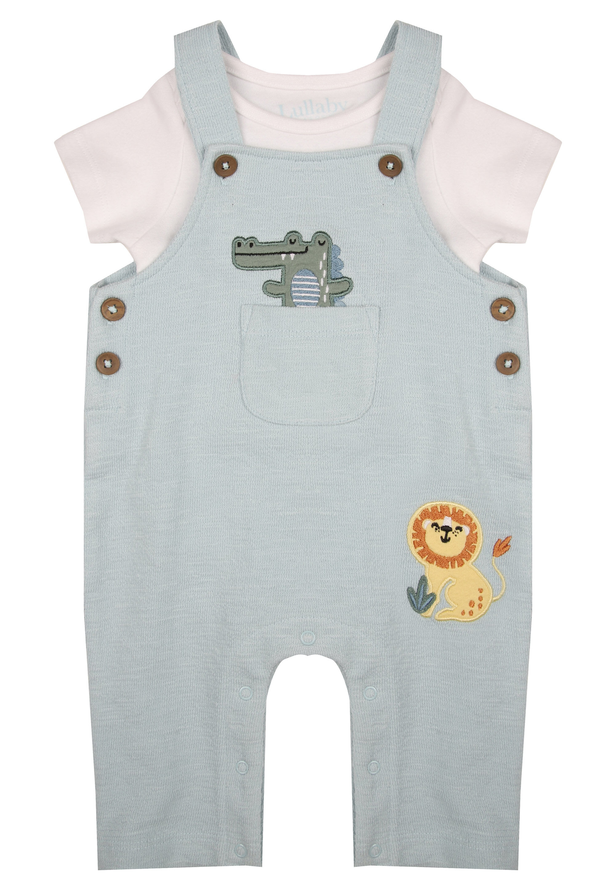 Baby Boys Blue Jungle Dungarees Set