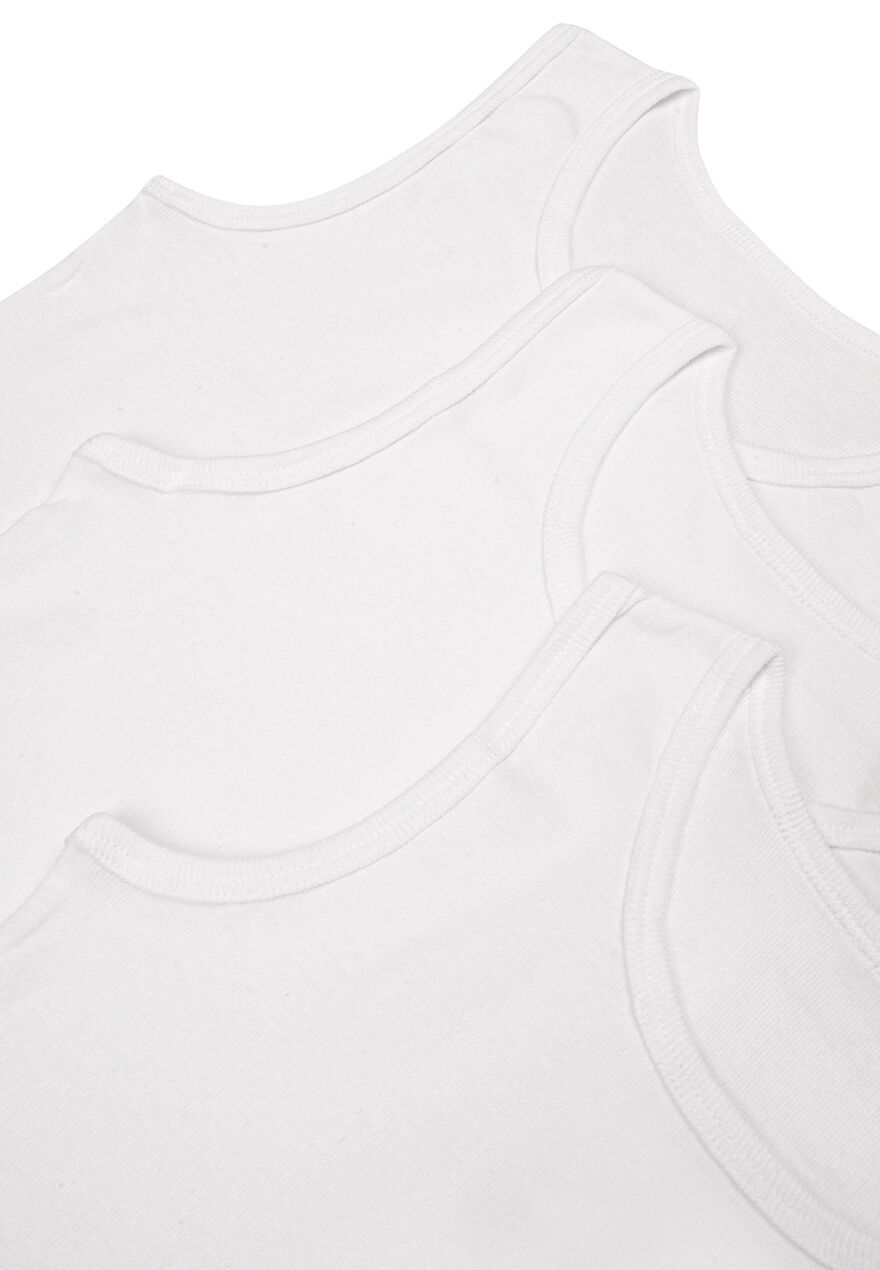 Boys 3pk White Vests