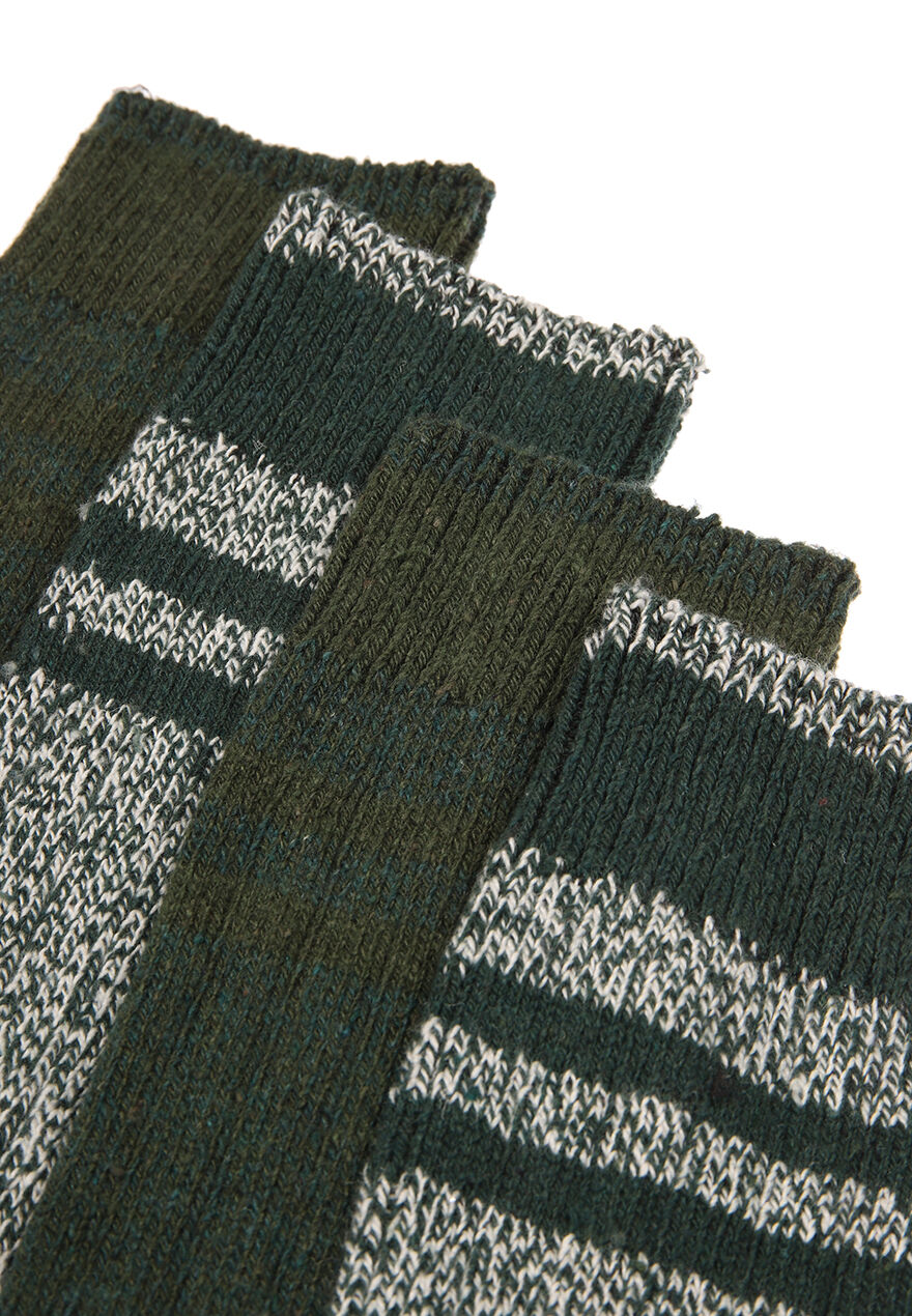 Mens 2pk Green Thermal Socks