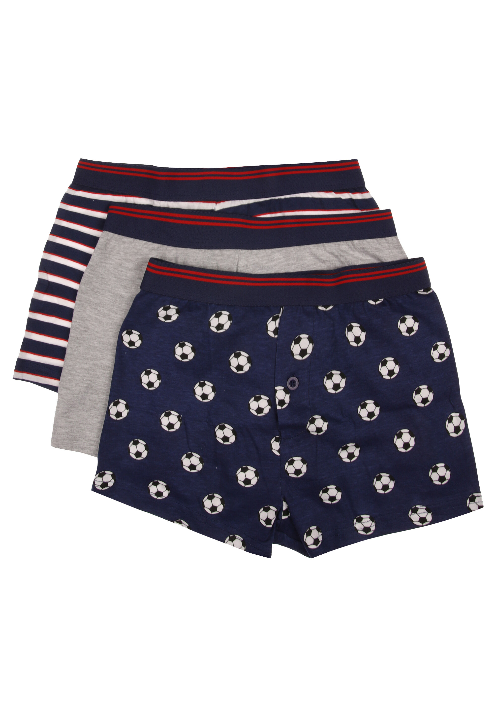 Older Boys 3pk Navy Football Loose Fit Boxers