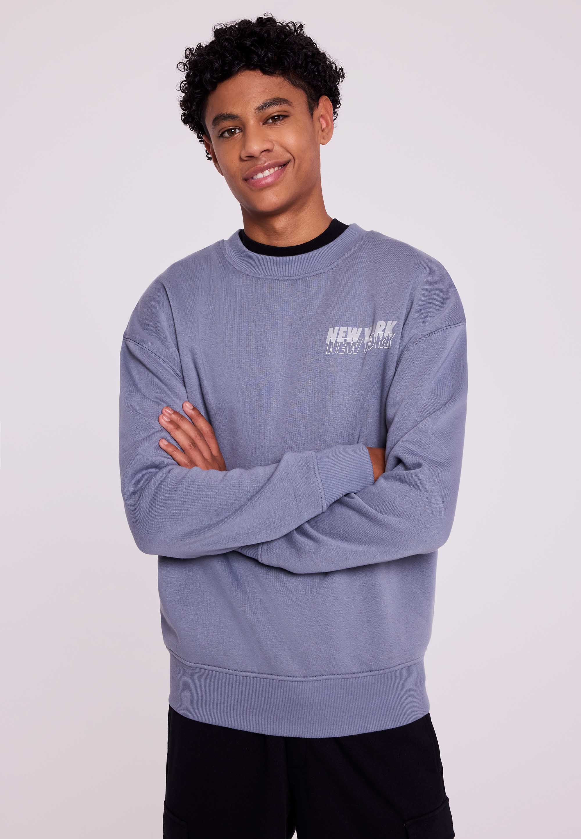 Older Boys Charcoal New York Oversized Sweatshirt