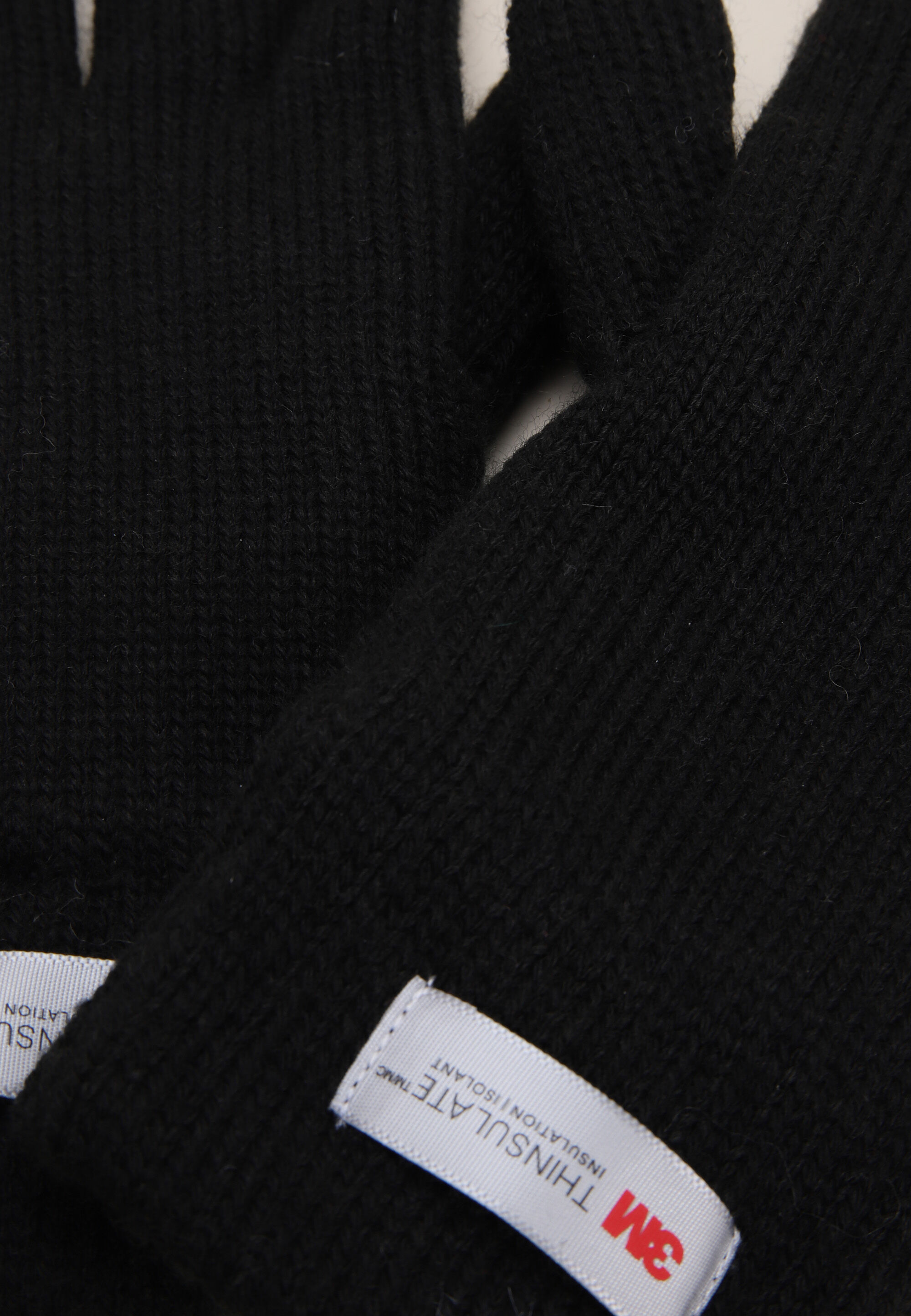 Old Boys Black Ribbed Thinsulate Beanie Gloves