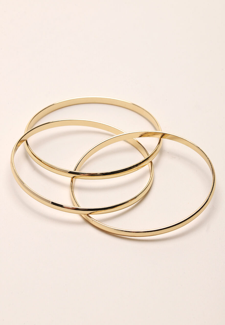 Womens Gold Intertwined Bangle
